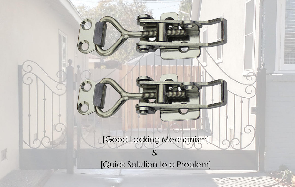 Adjustable Latch Buckle Cabinet Boxes Lever Handle Toggle Catch Latch Lock (2 Count)