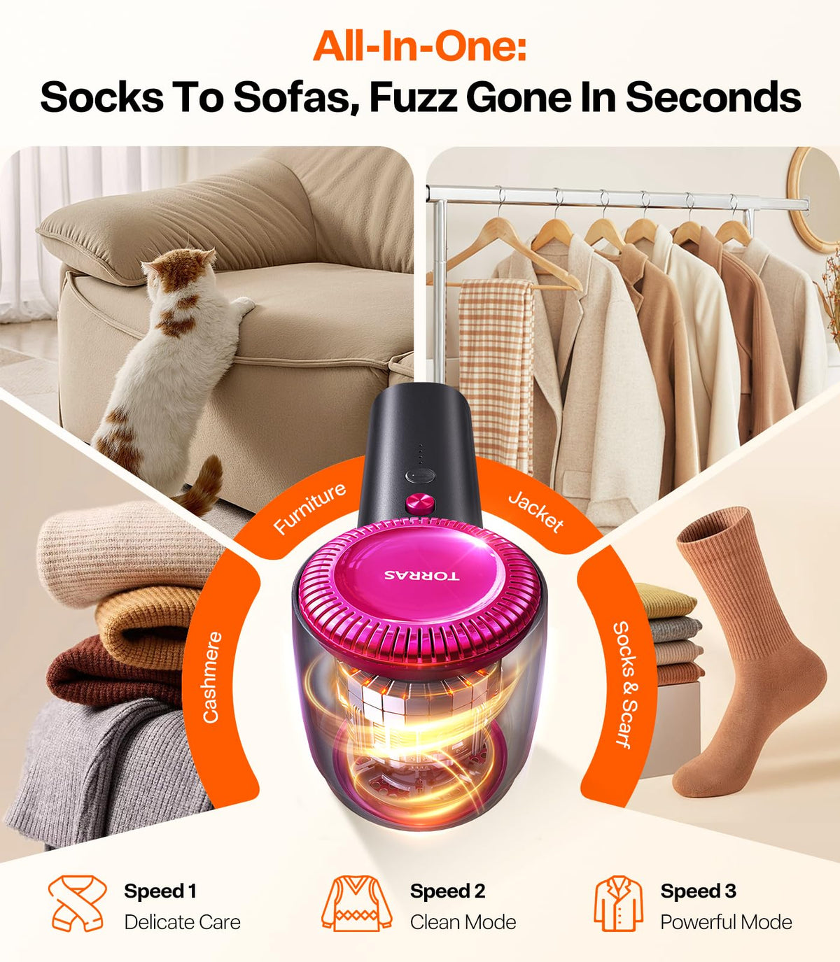 Rechargeable Fabric Shaver Electric Lint Remover 3