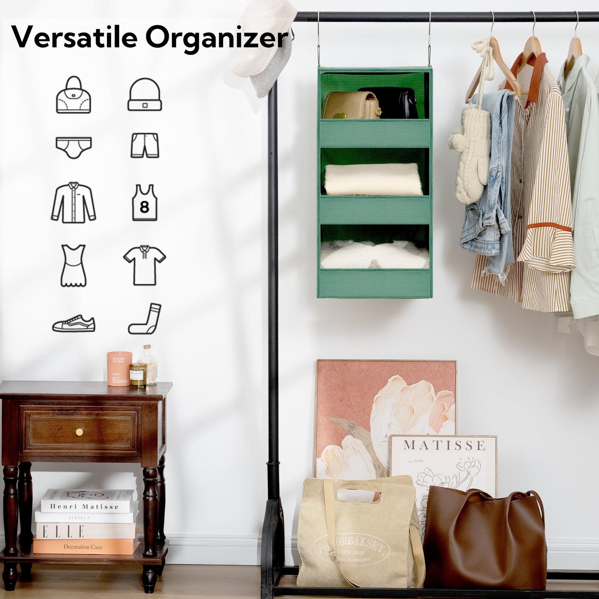 3 Shelf Hanging Closet Organizer