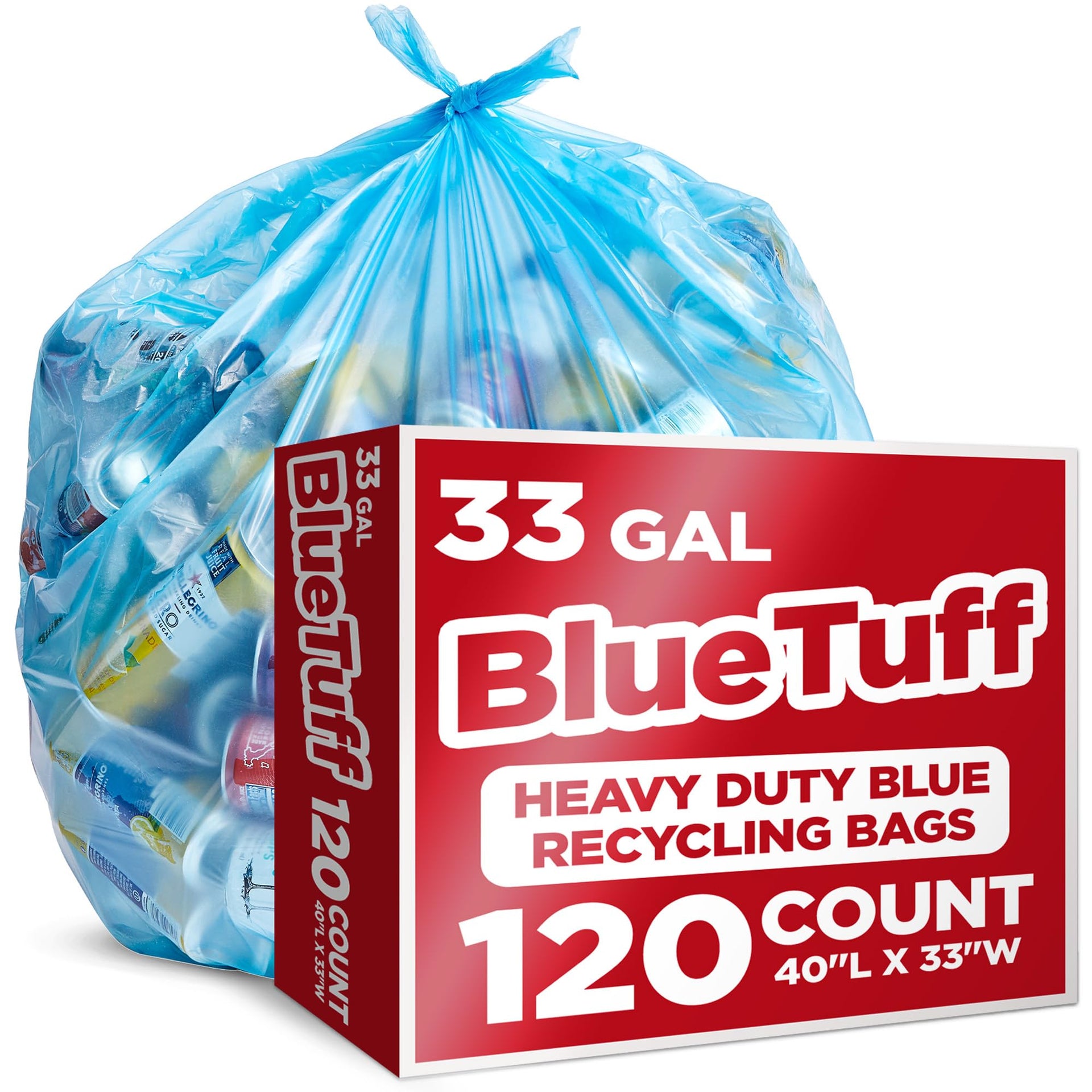 Heavy Duty Blue Recycling Bags (120 Count)