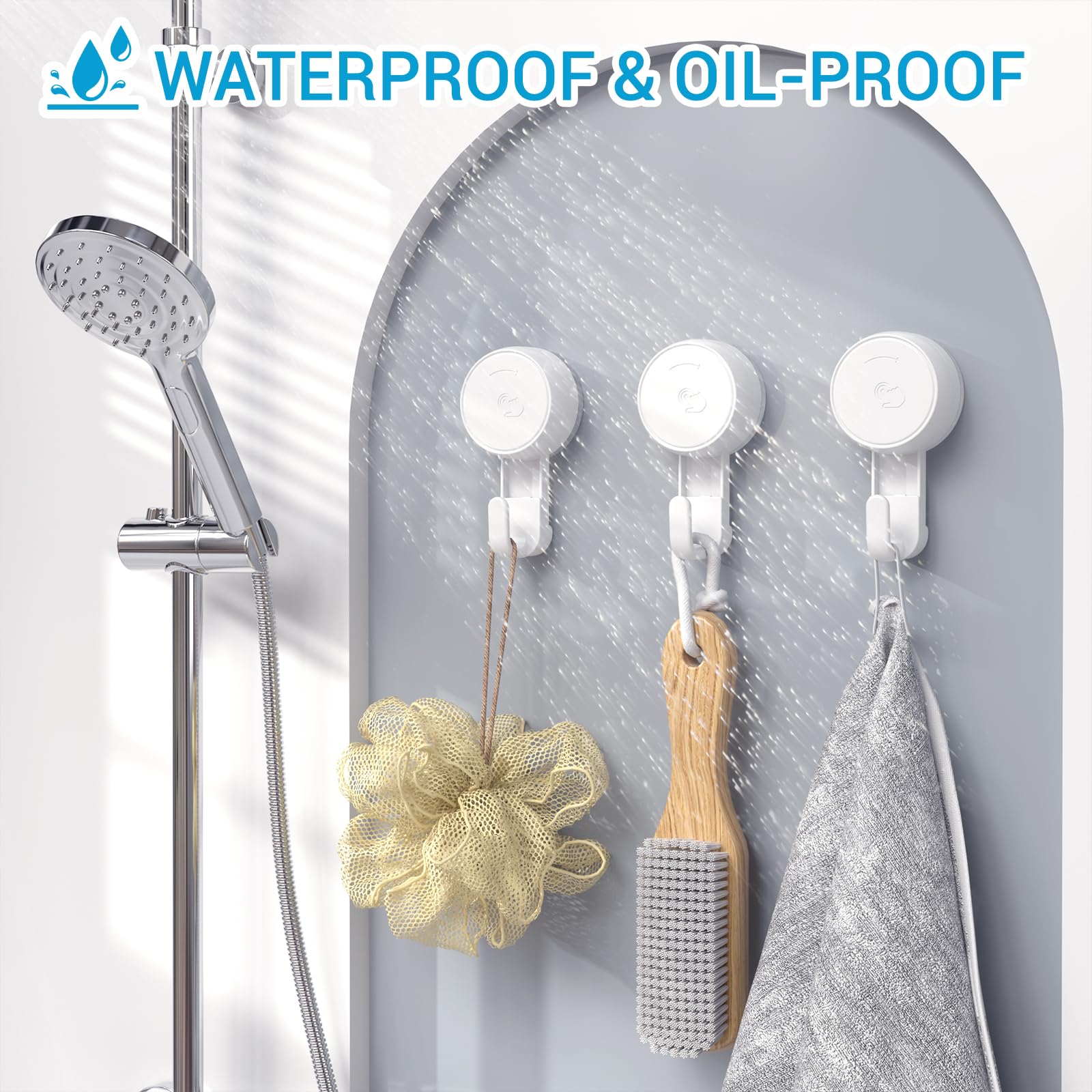 Heavy Duty Waterproof Shower Hooks 2 Pack