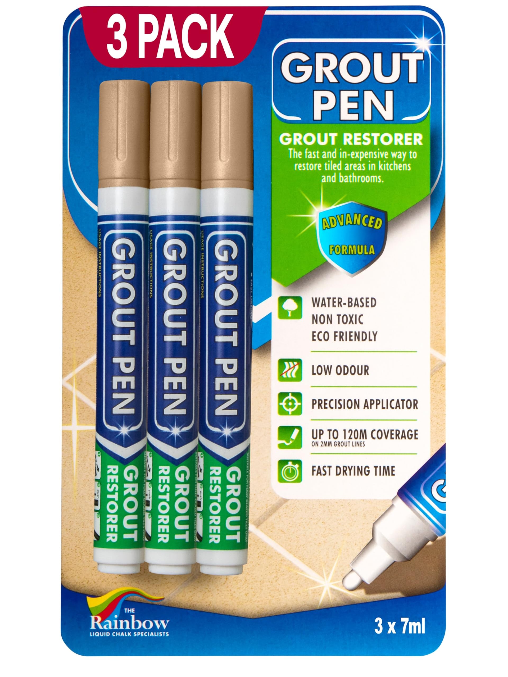 Grout Pen Beige Tile Grout Paint Marker (3 Count)