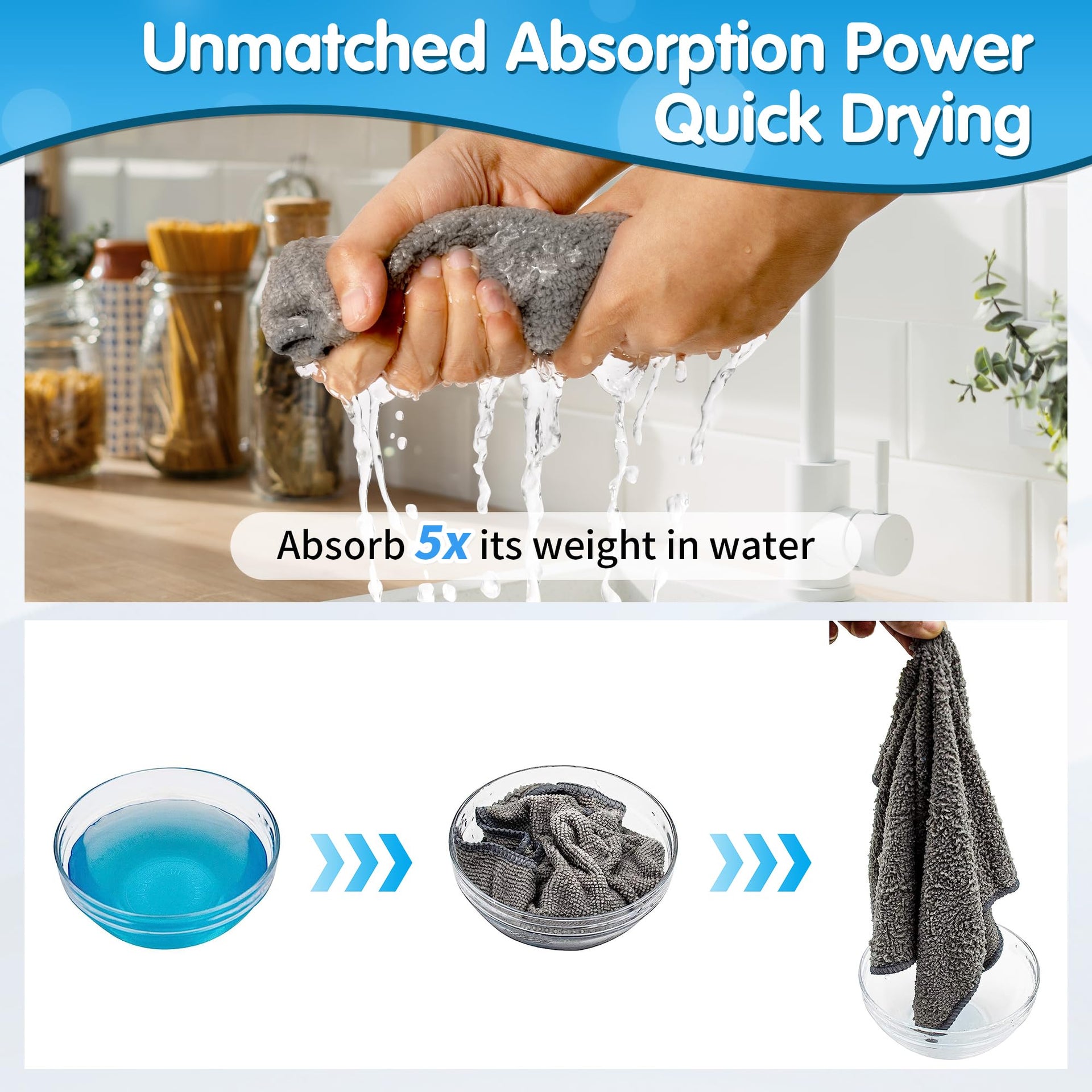 Grey Microfiber Cleaning Cloth (8 Count)