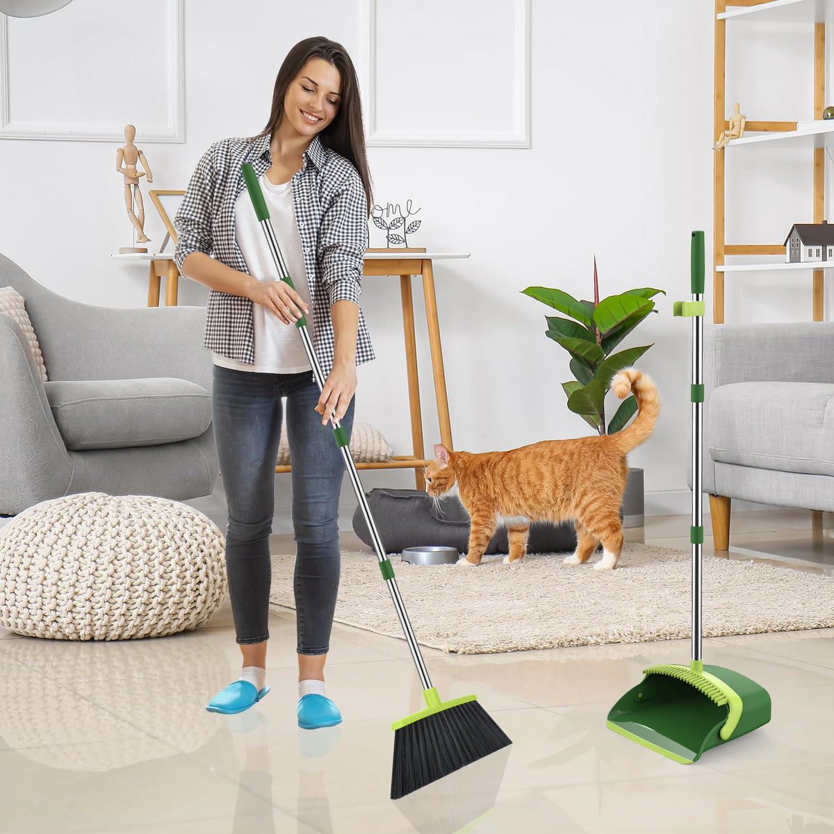 Broom and Dustpan Set (4 Count)