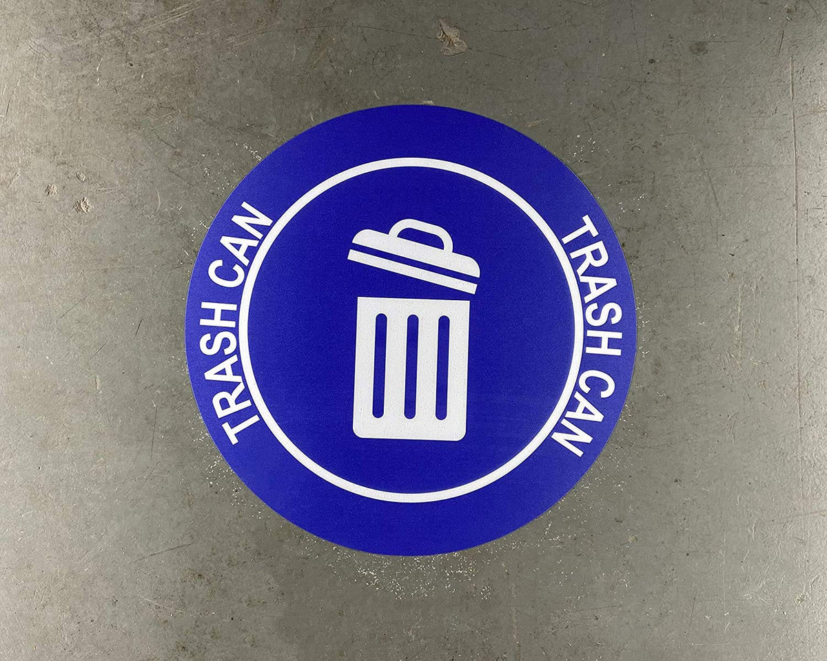 Trash Can" Durable Laminated Vinyl Floor Sign