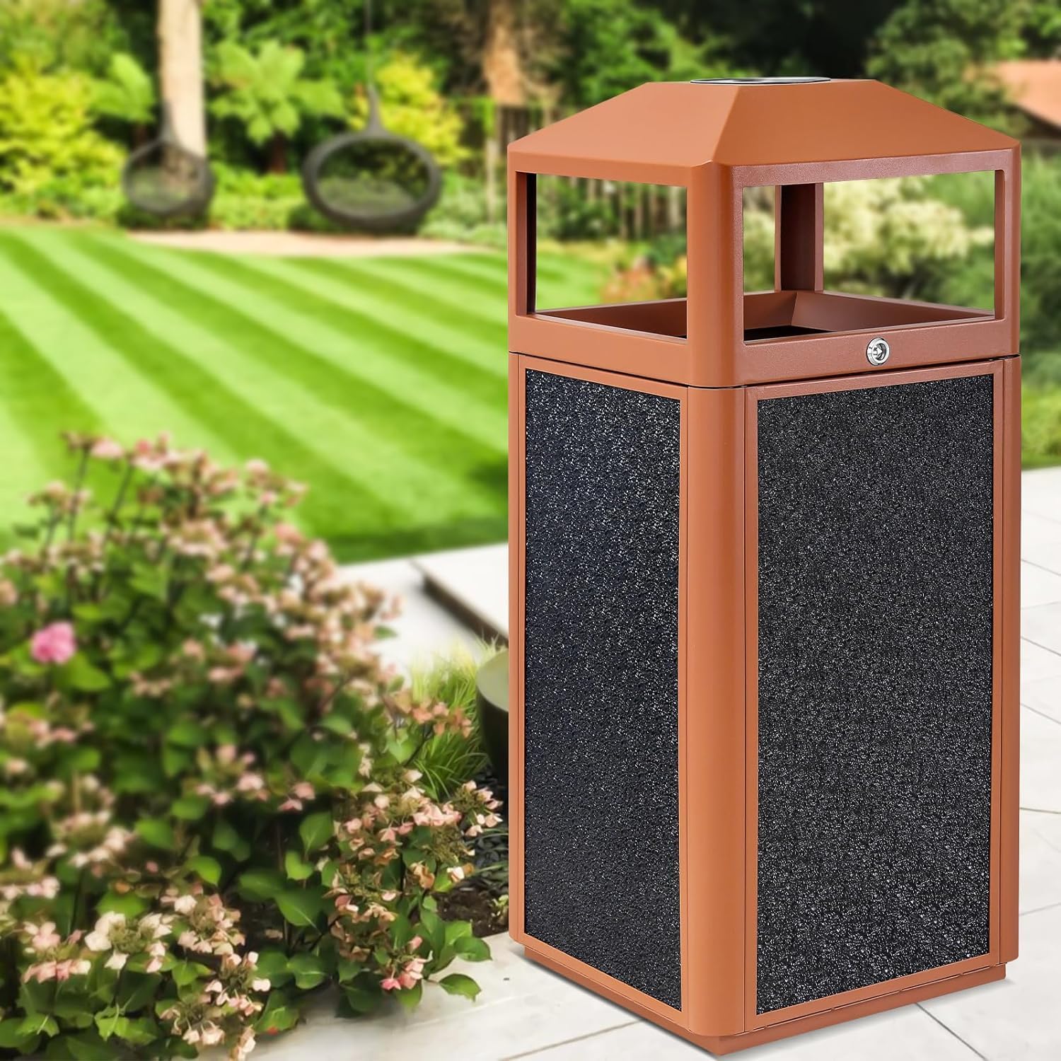Square Waste Container with Dome Lid