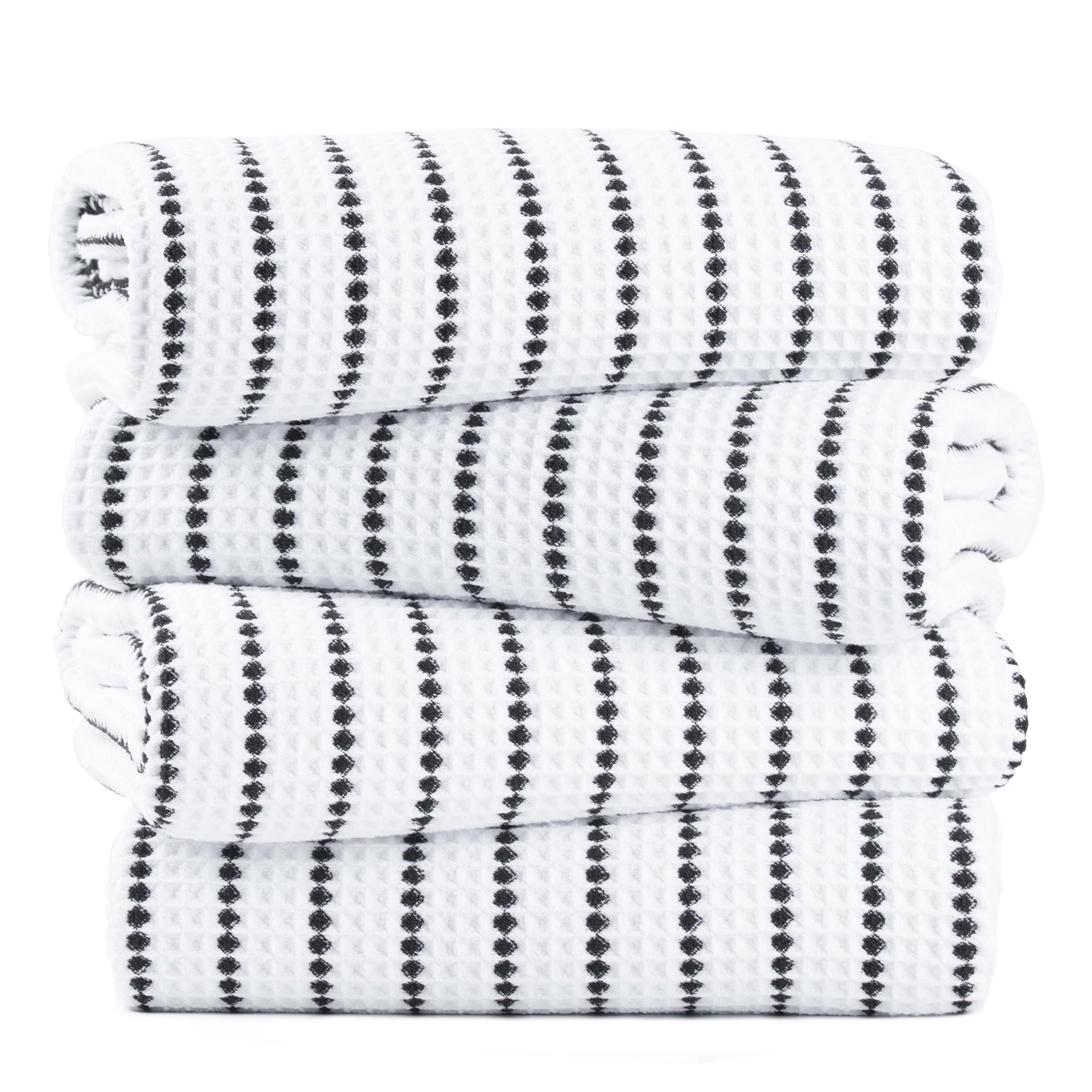 430 GSM Poly Blend Microfiber Quick Dry Waffle Bath Towel (4 Count)