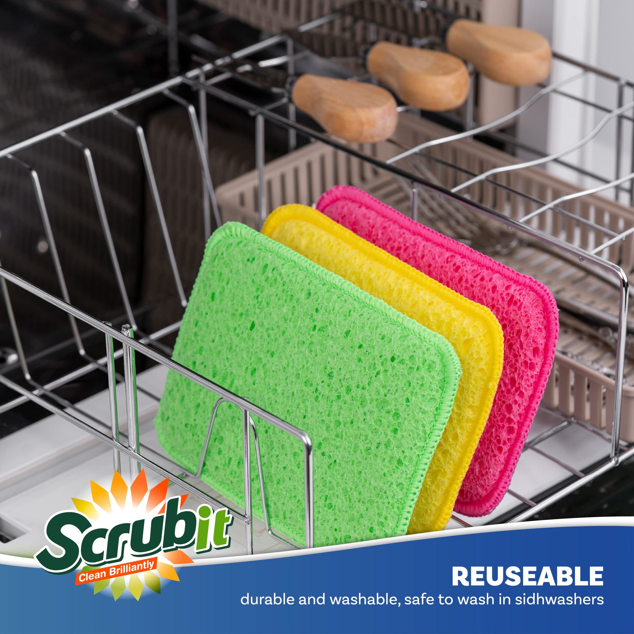 Scrub and Wipe Cleaning Sponges [10 Pack] (10 Count)