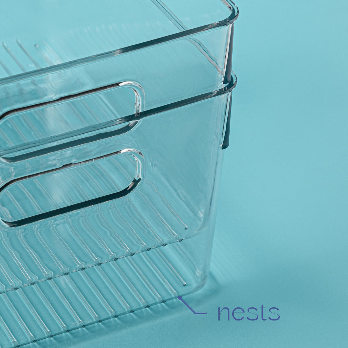 Plastic Food Storage 8 Pack Clear Container Bin with Handles for Organizing Kitchen (8 Count)