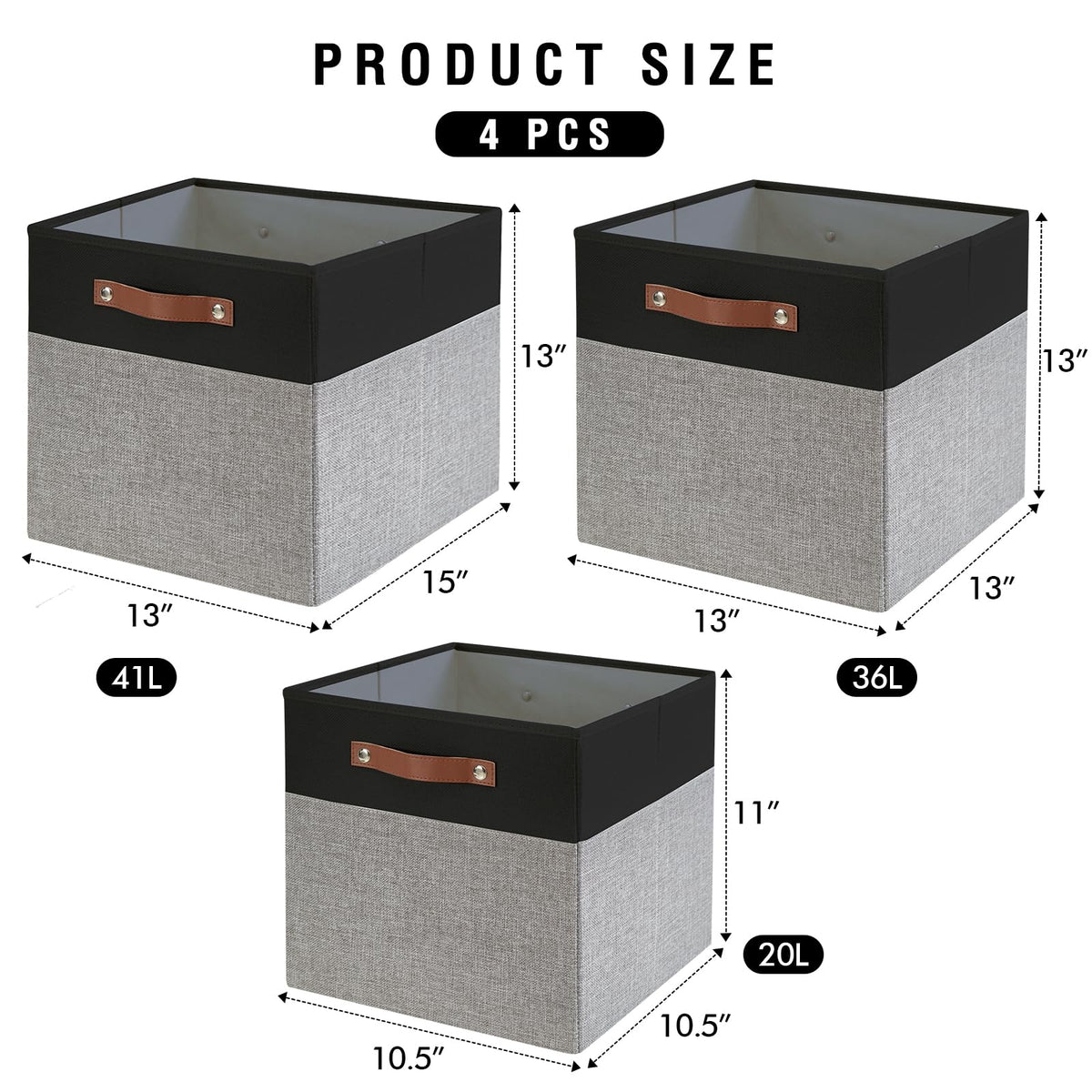 13x15x13 Storage Cube Bins (4 Count)