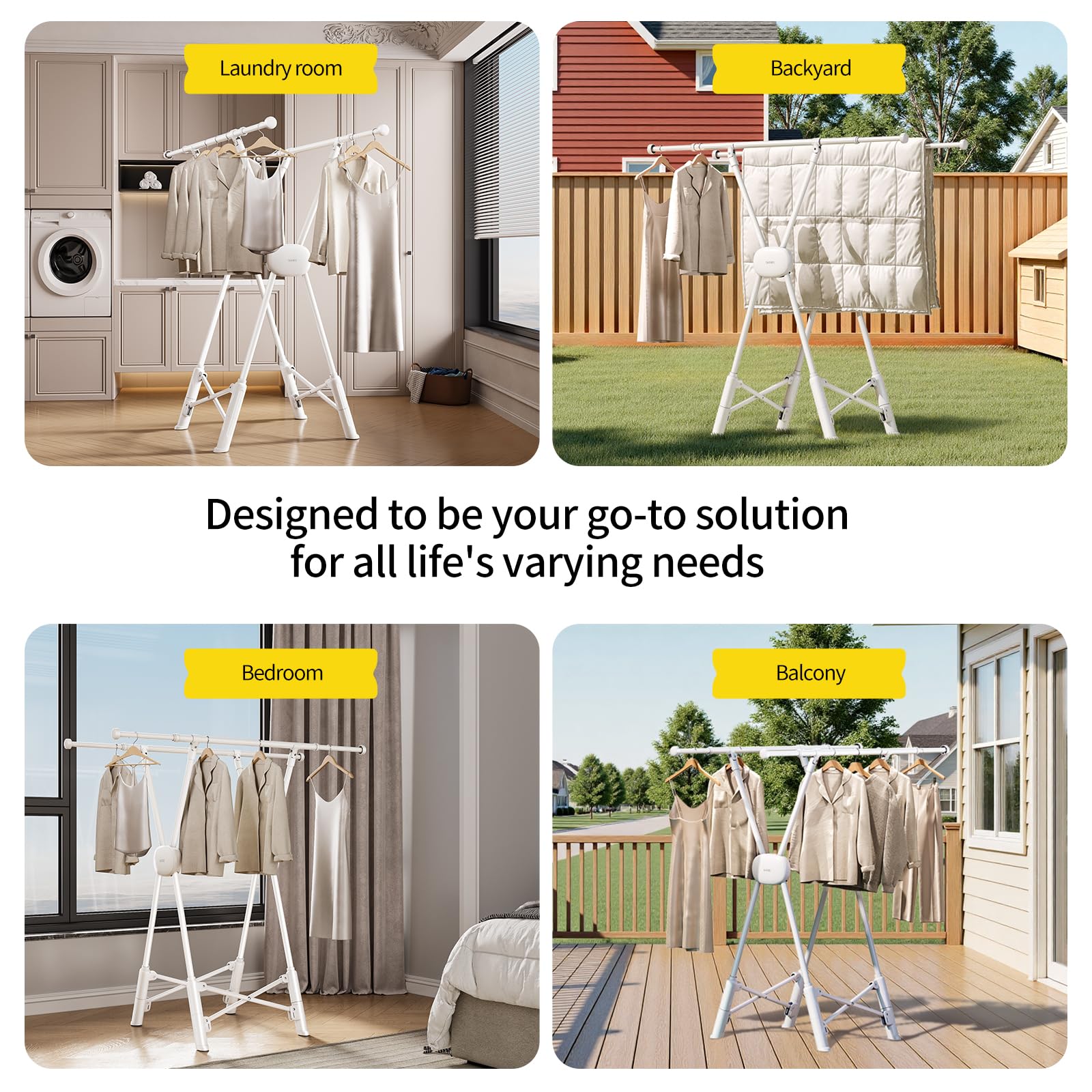 Clothes Drying Rack Heavy Duty Clothing Racks Foldable Laundry Rack Two Drying Modes Garment Racks for Drying Clothes