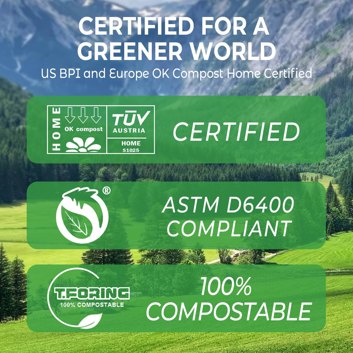Compostable Trash Bags (80 Count)