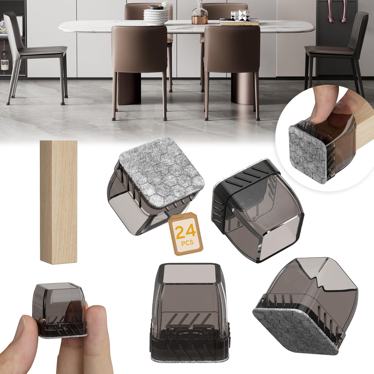 24PCS Extra Small Chair Leg Floor Protectors (24 Count)