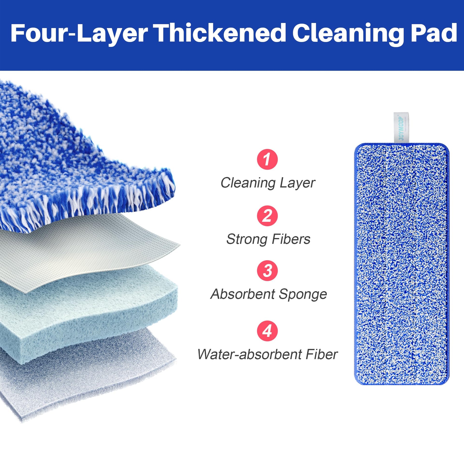 Replacement Mop Pads for Flat Mop Bucket System (4 Count)