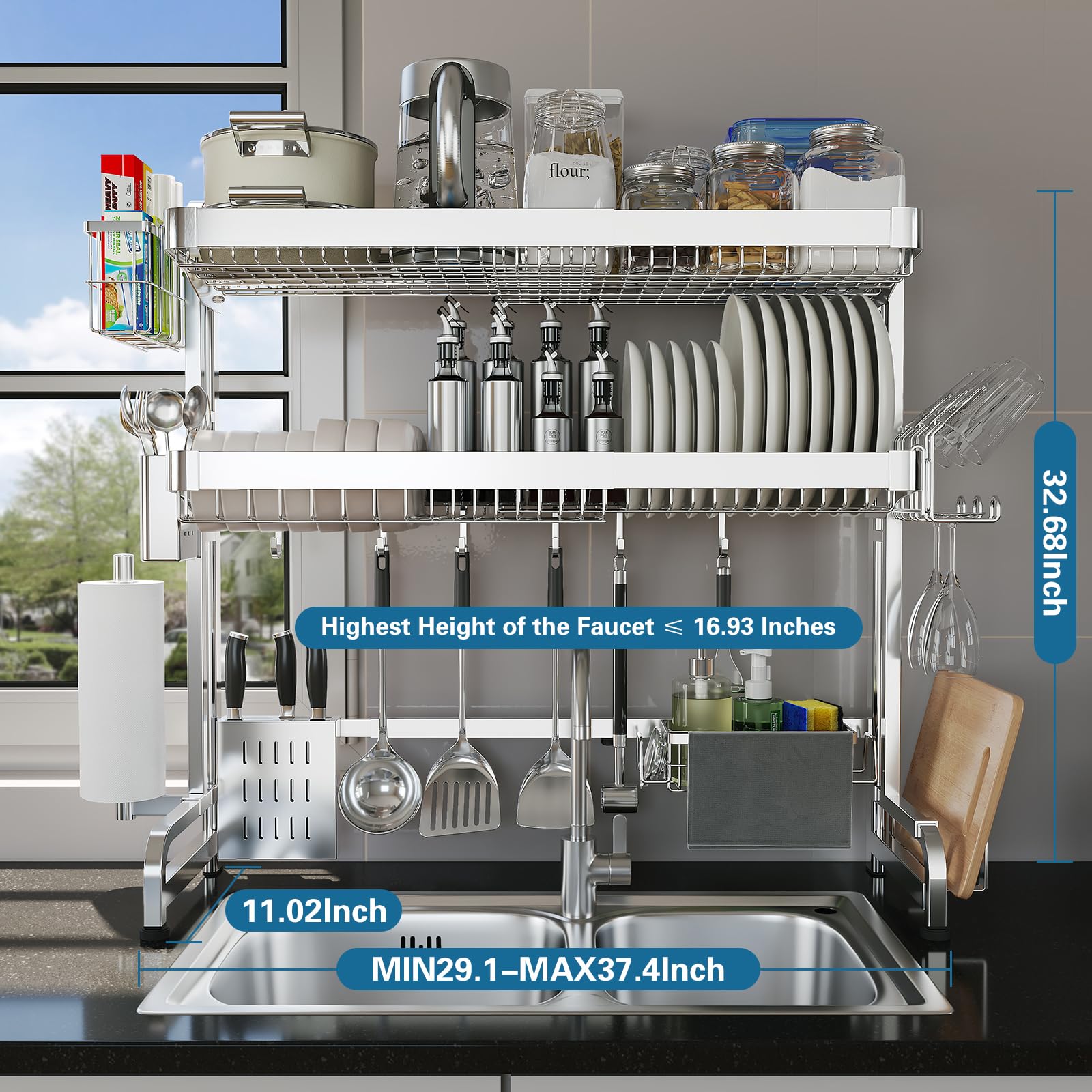 Over The Sink Dish Drying Rack