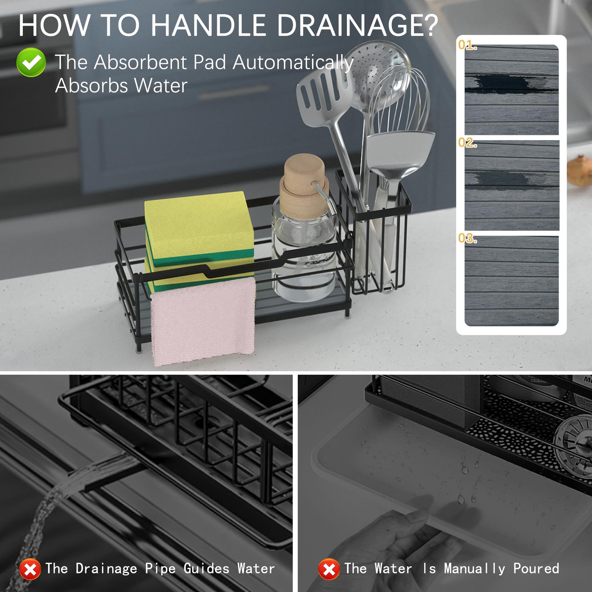 Sponge Holder for Kitchen Sink