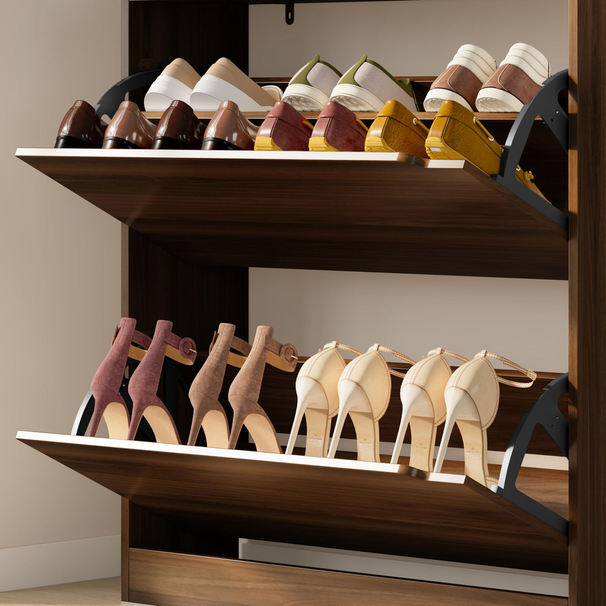 Shoe Cabinet with 2 Flip Drawers