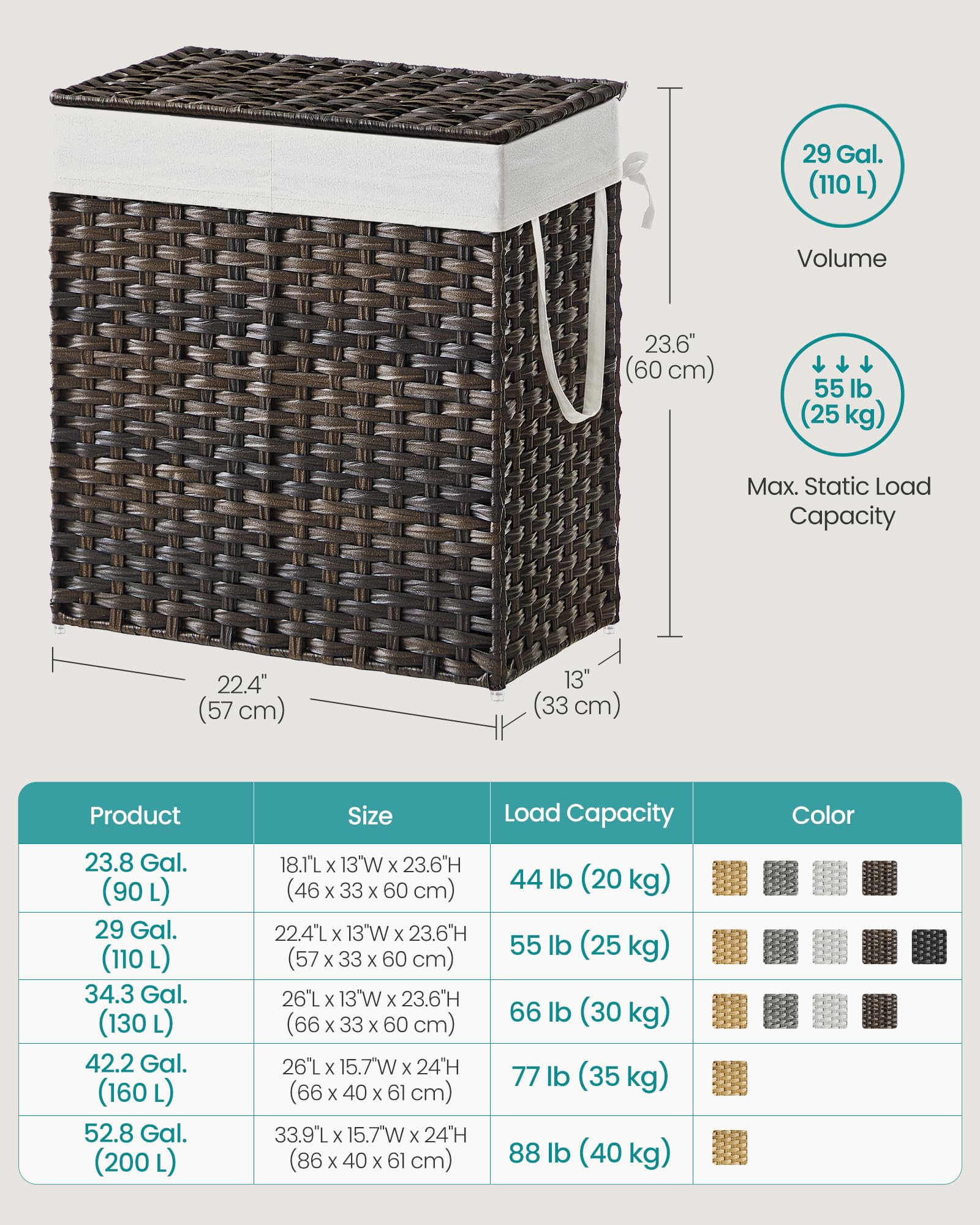 Laundry Hamper with Lid - ModHome Supplies
