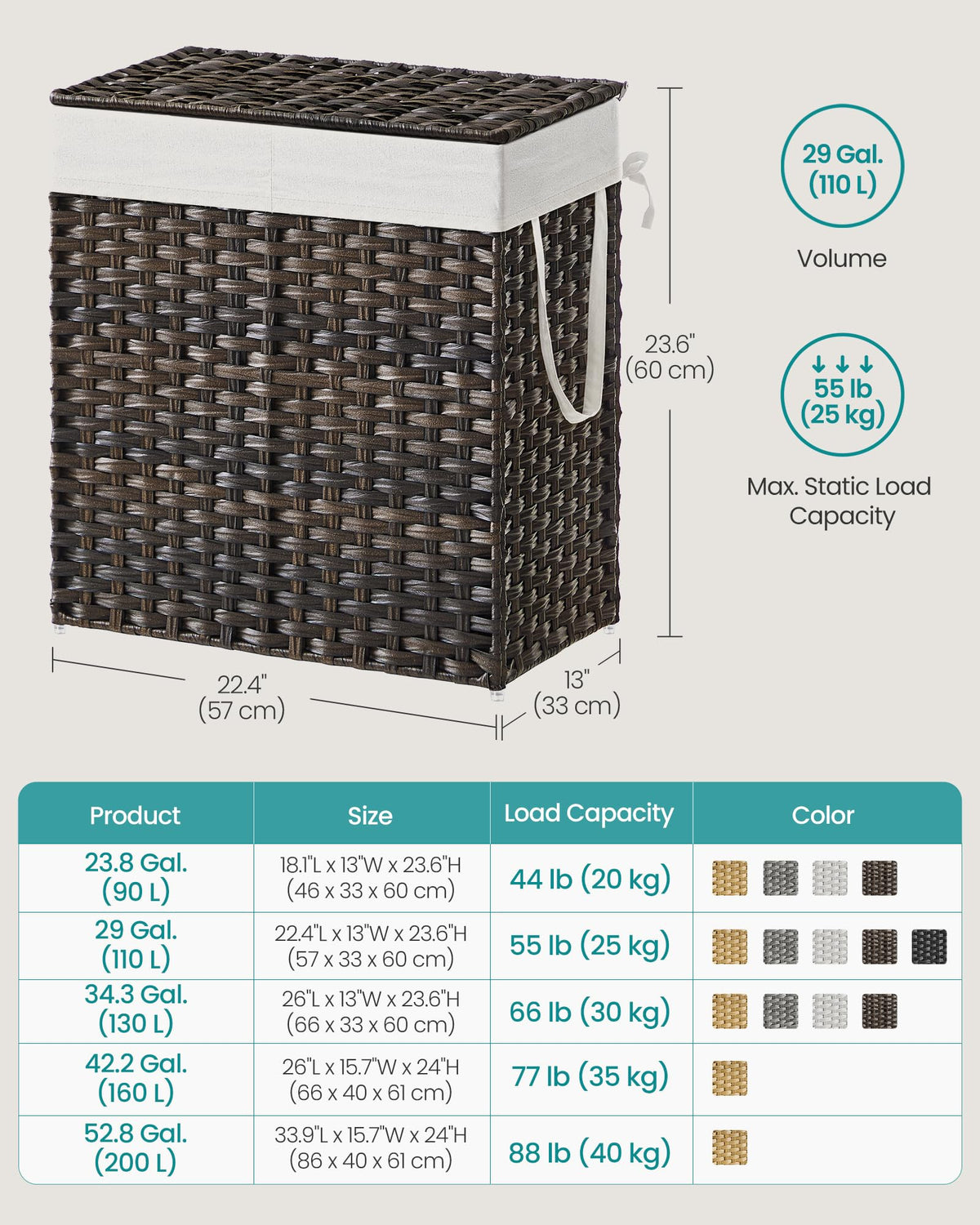 Laundry Hamper with Lid - ModHome Supplies