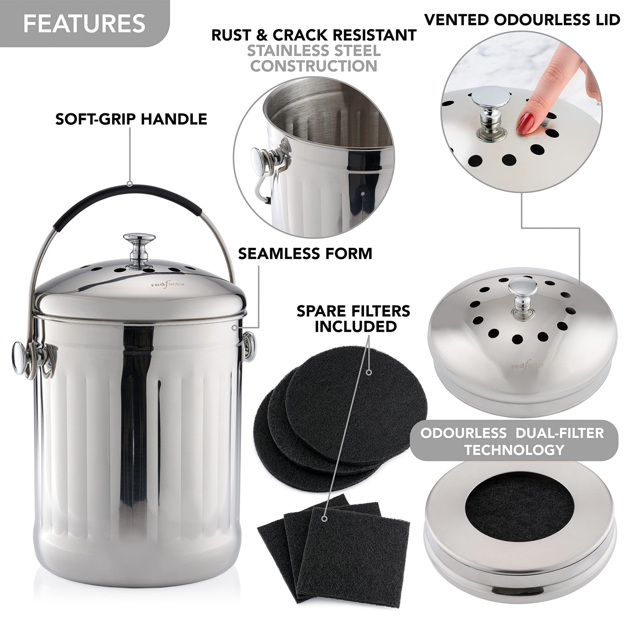 Premium Compost Bin for Kitchen Countertop