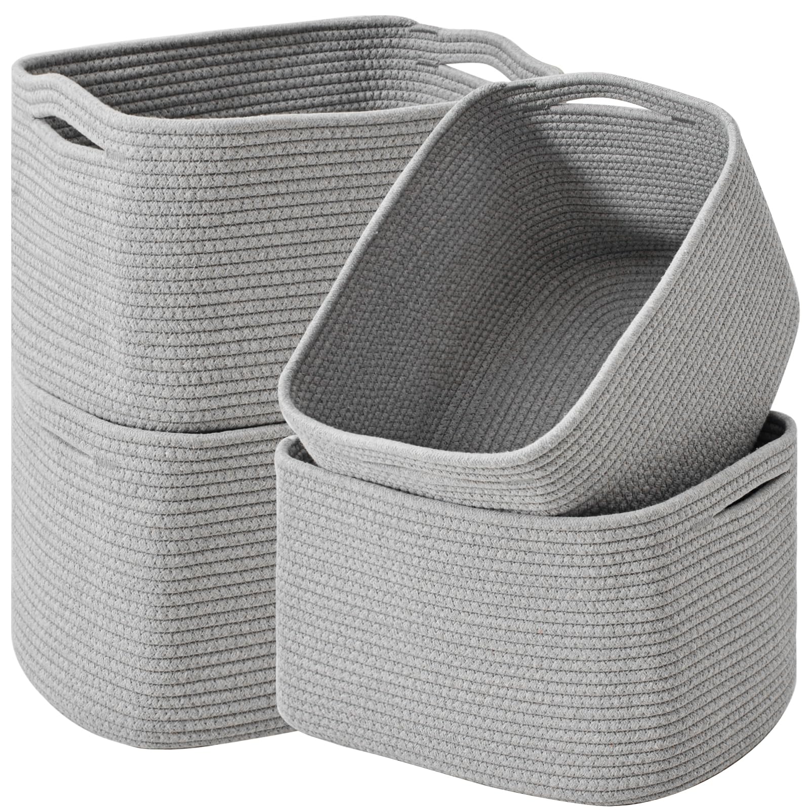 Storage Baskets for Organizing & Shelves (4 Count)