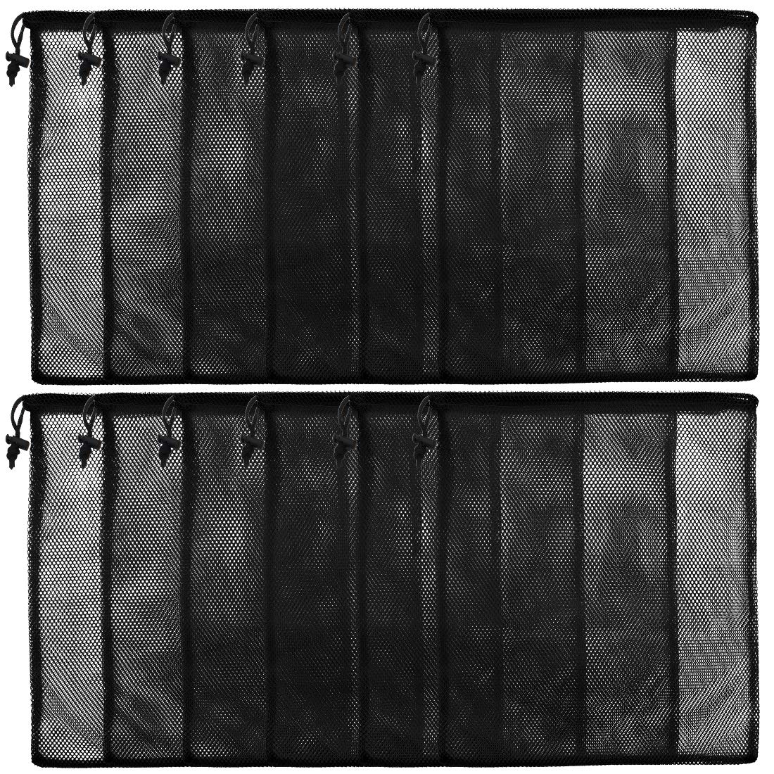 13"X15.5" 12Pcs Mesh Laundry Drawstring Bag Nylon Drawstring Gym Bag with Cord Lock Closure (12 Count)
