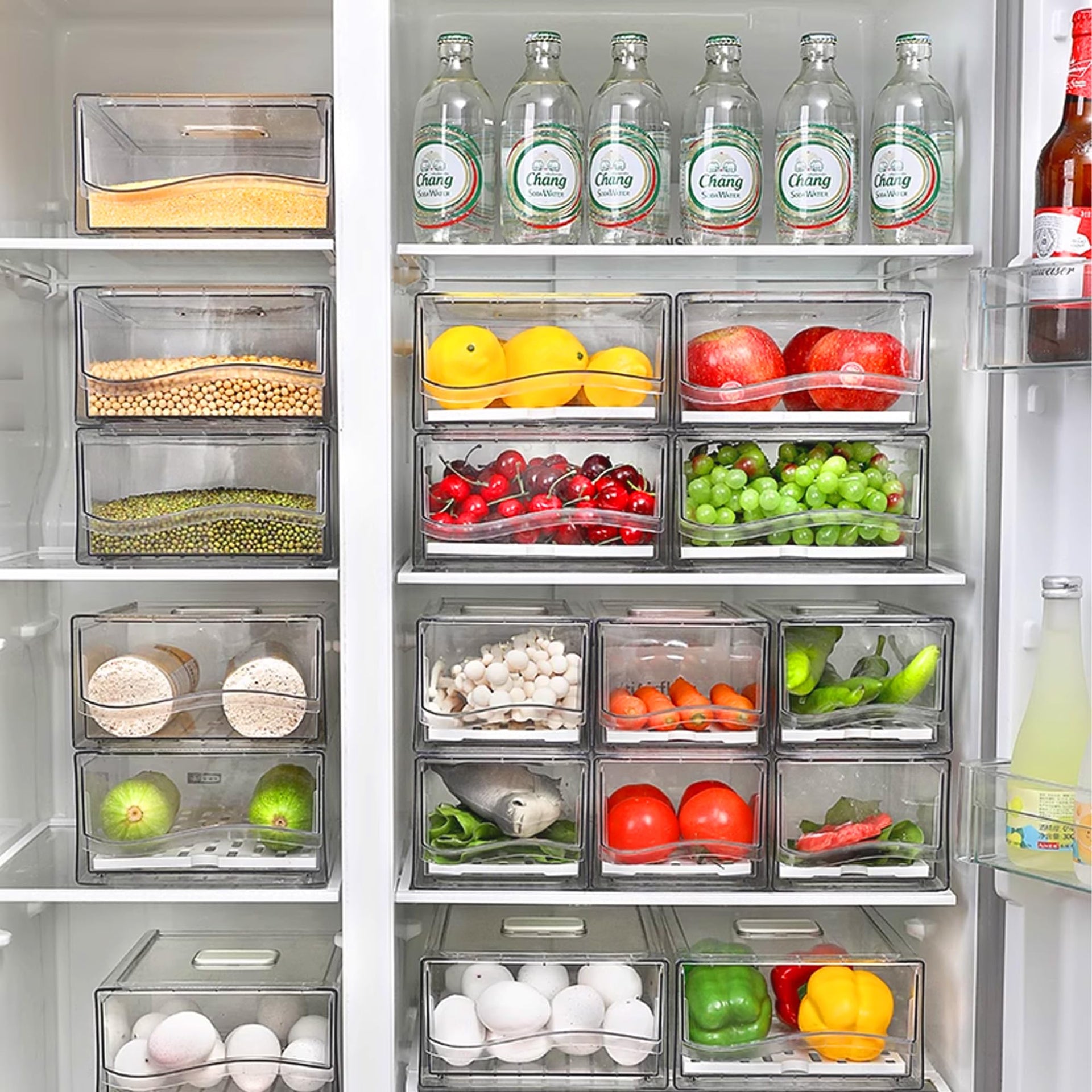 Fruit Storage Containers for Fridge with Strainer (2 Count)