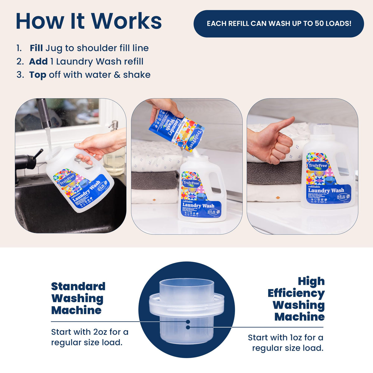 Natural Laundry Detergent for Sensitive Skin (150 Fl Oz)