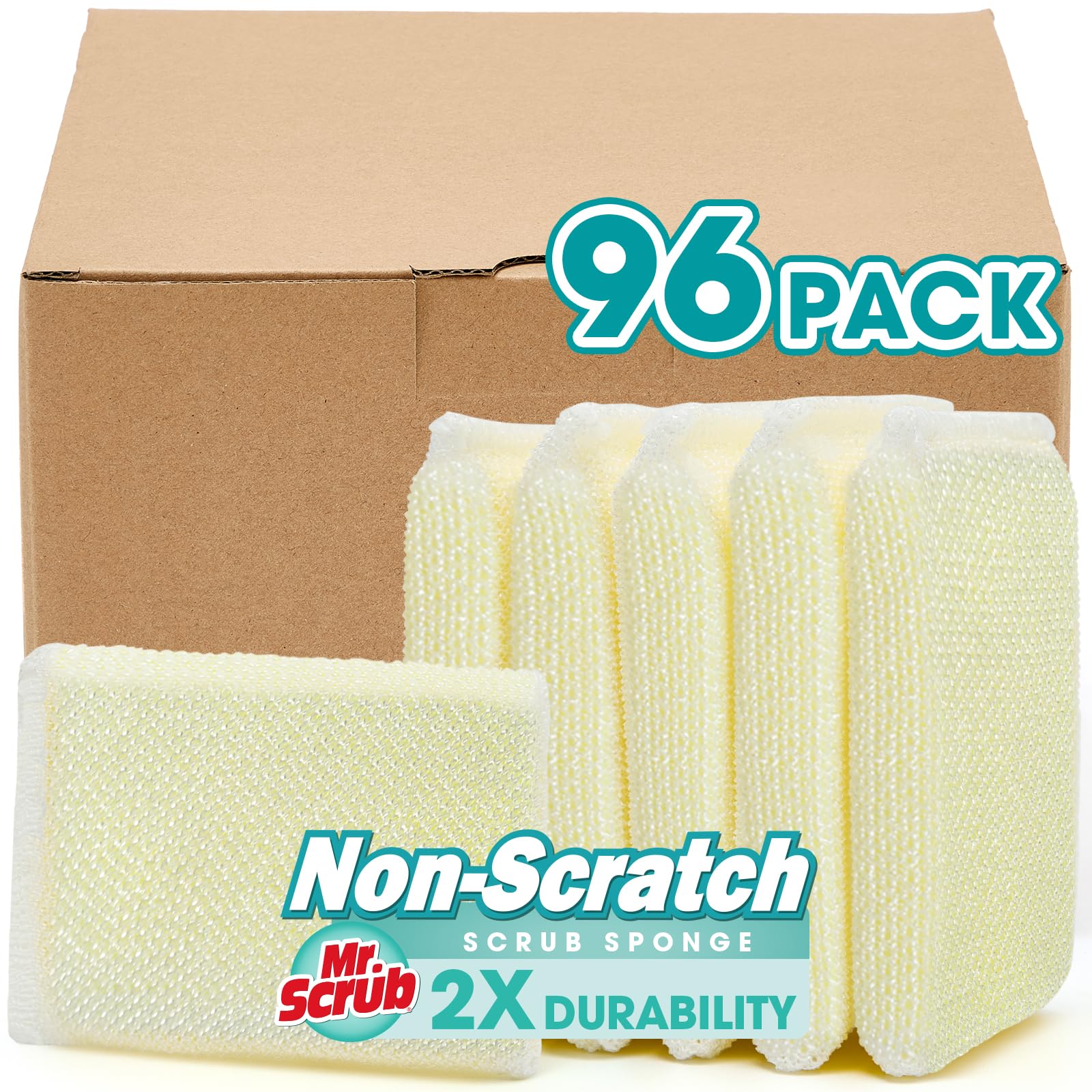 Sponges Kitchen Scrub Dish Sponge Scouring Pad (96 Count)