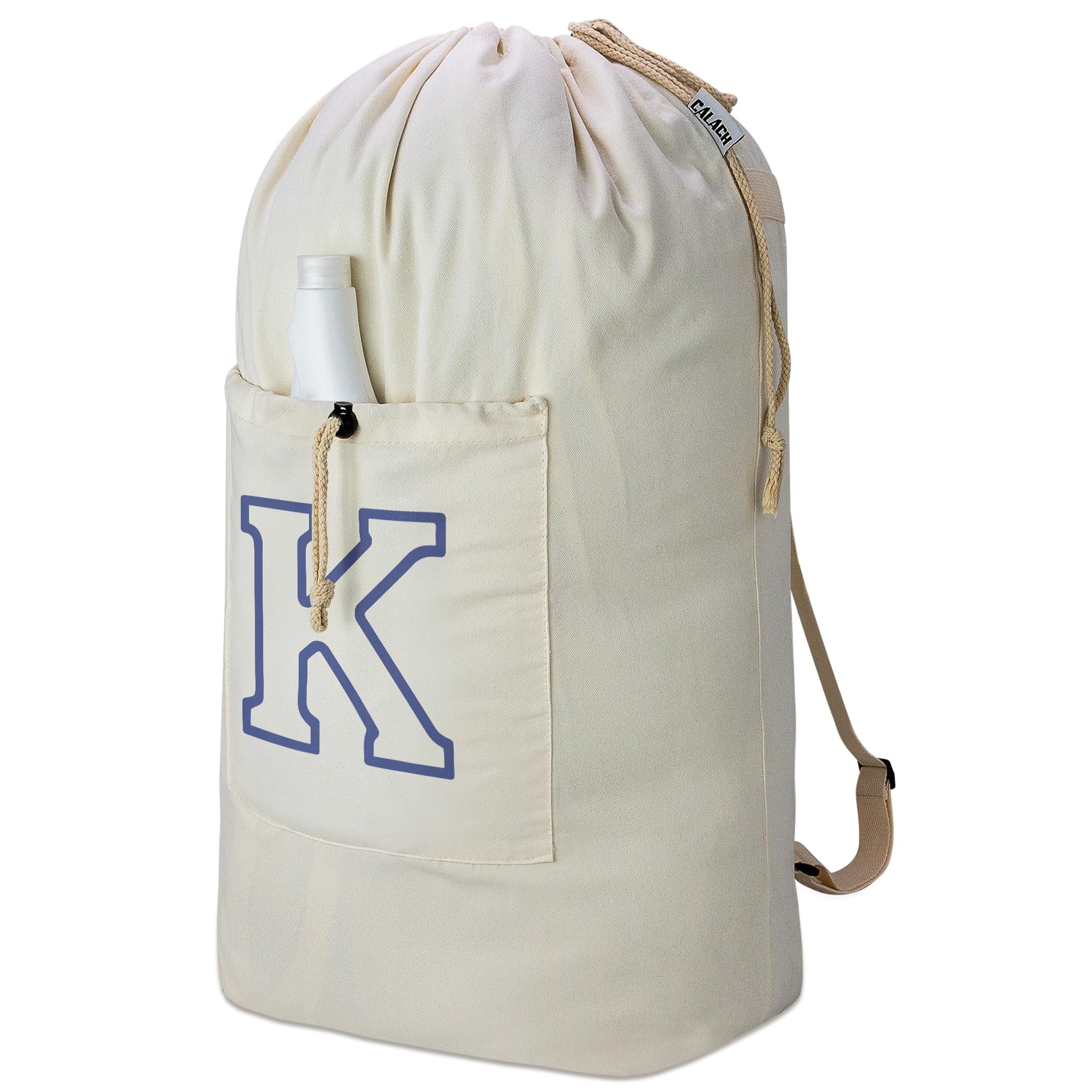 Laundry Bag Backpack Personalized Initial Canvas Laundry Bag