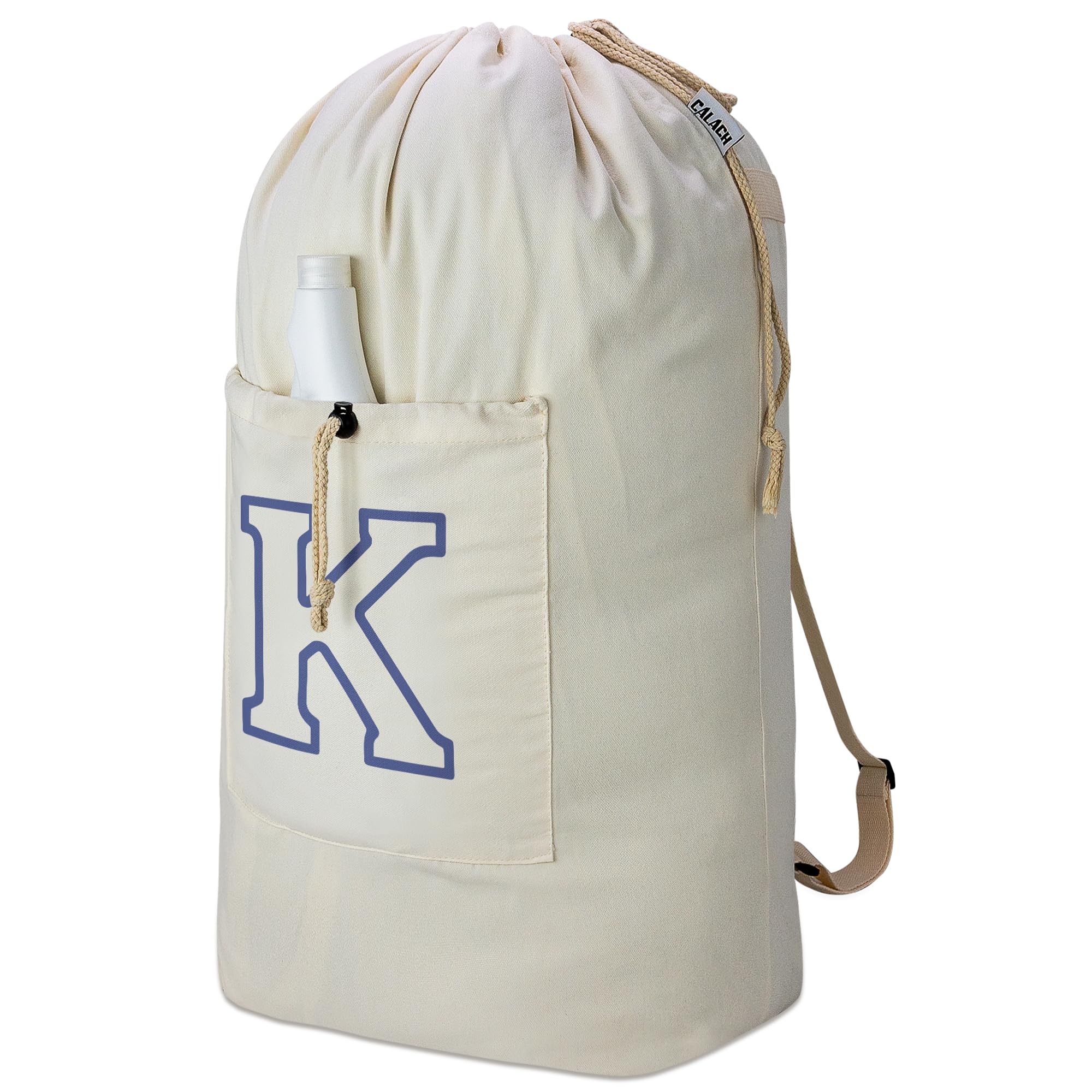 Laundry Bag Backpack Personalized Initial Canvas Laundry Bag