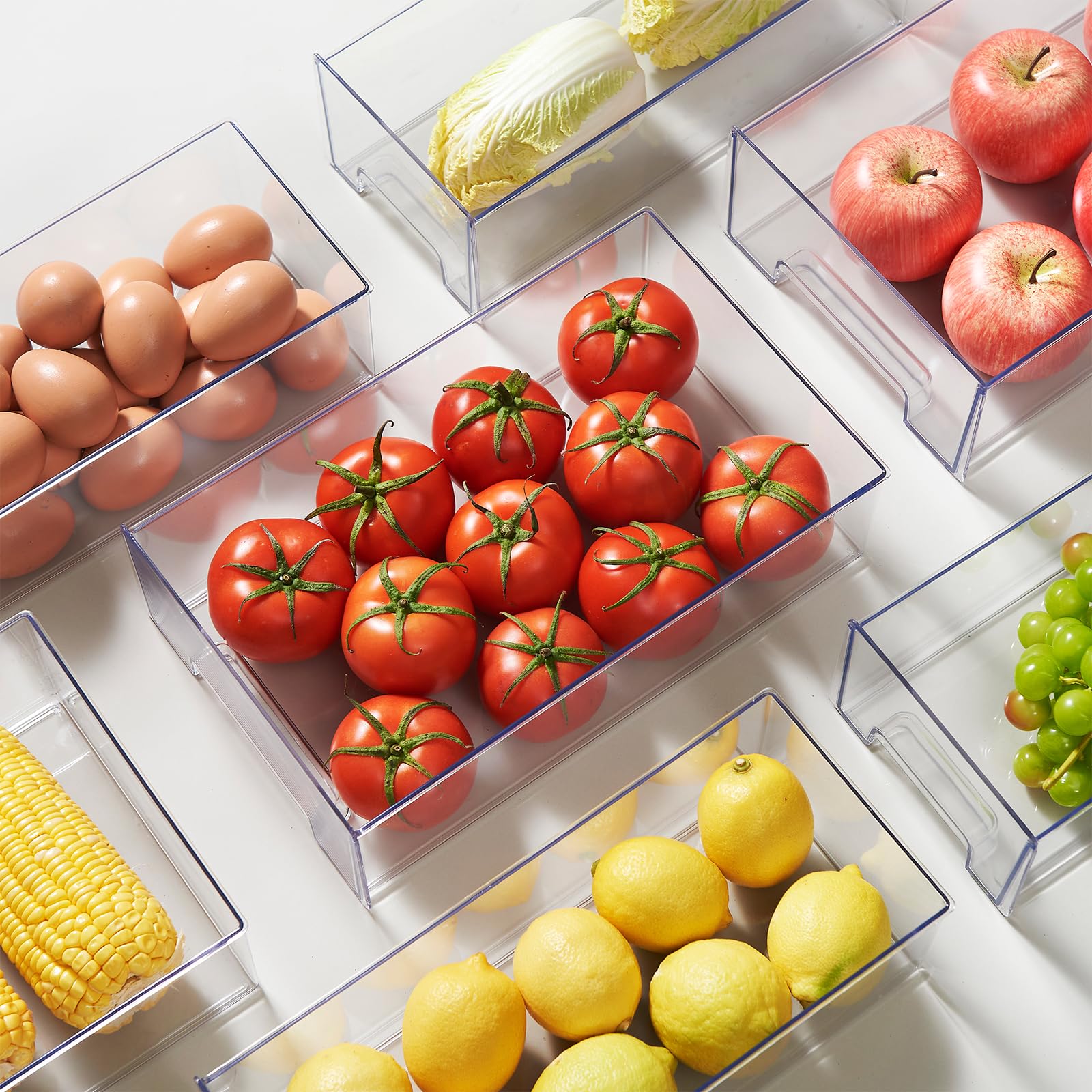 Clear Stackable Refrigerator Organizers and Storage Drawers (2 Count)