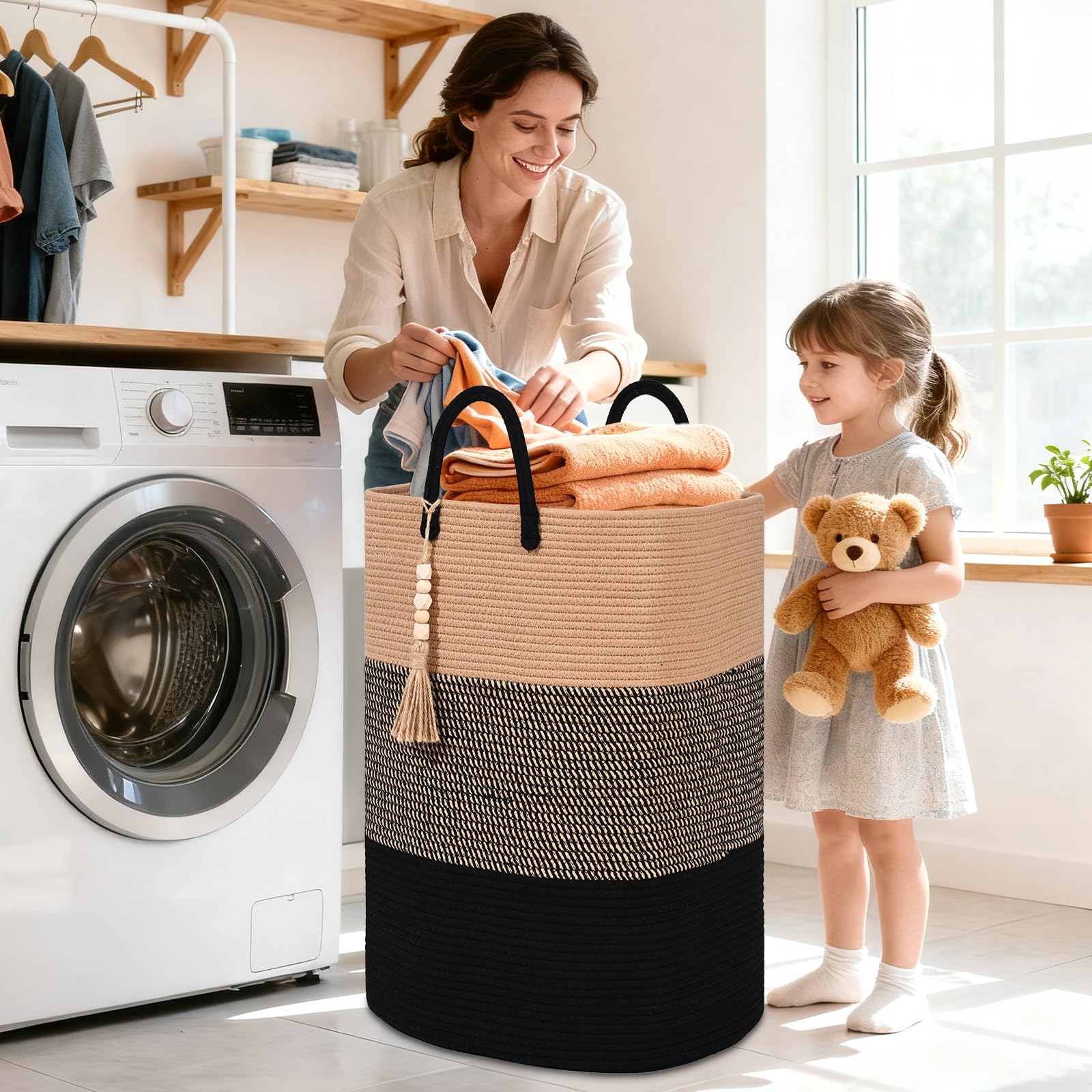Woven Laundry Basket for Clothes (16 Ounce)
