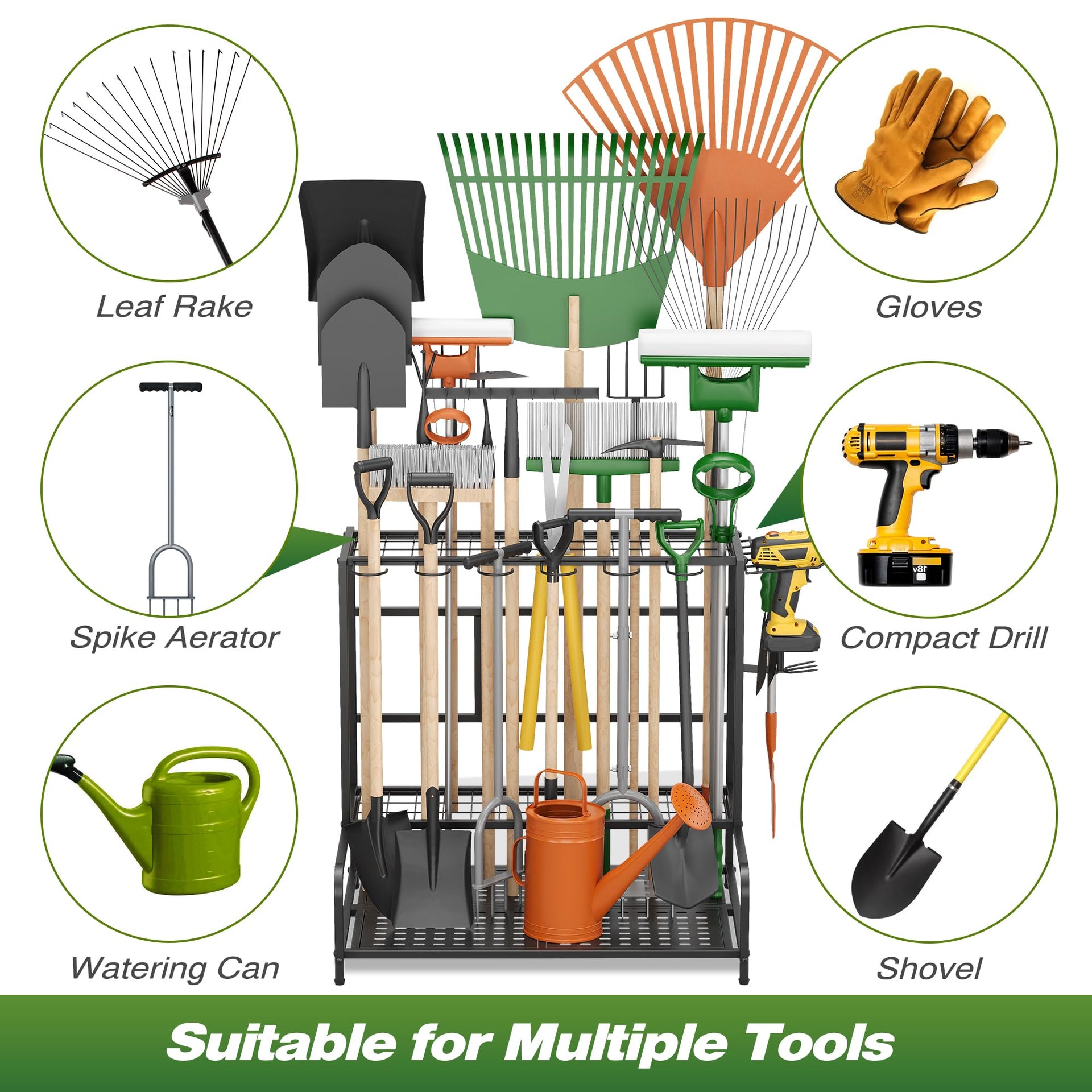 Garden Tool Organizer Rack Up to 39 Tools