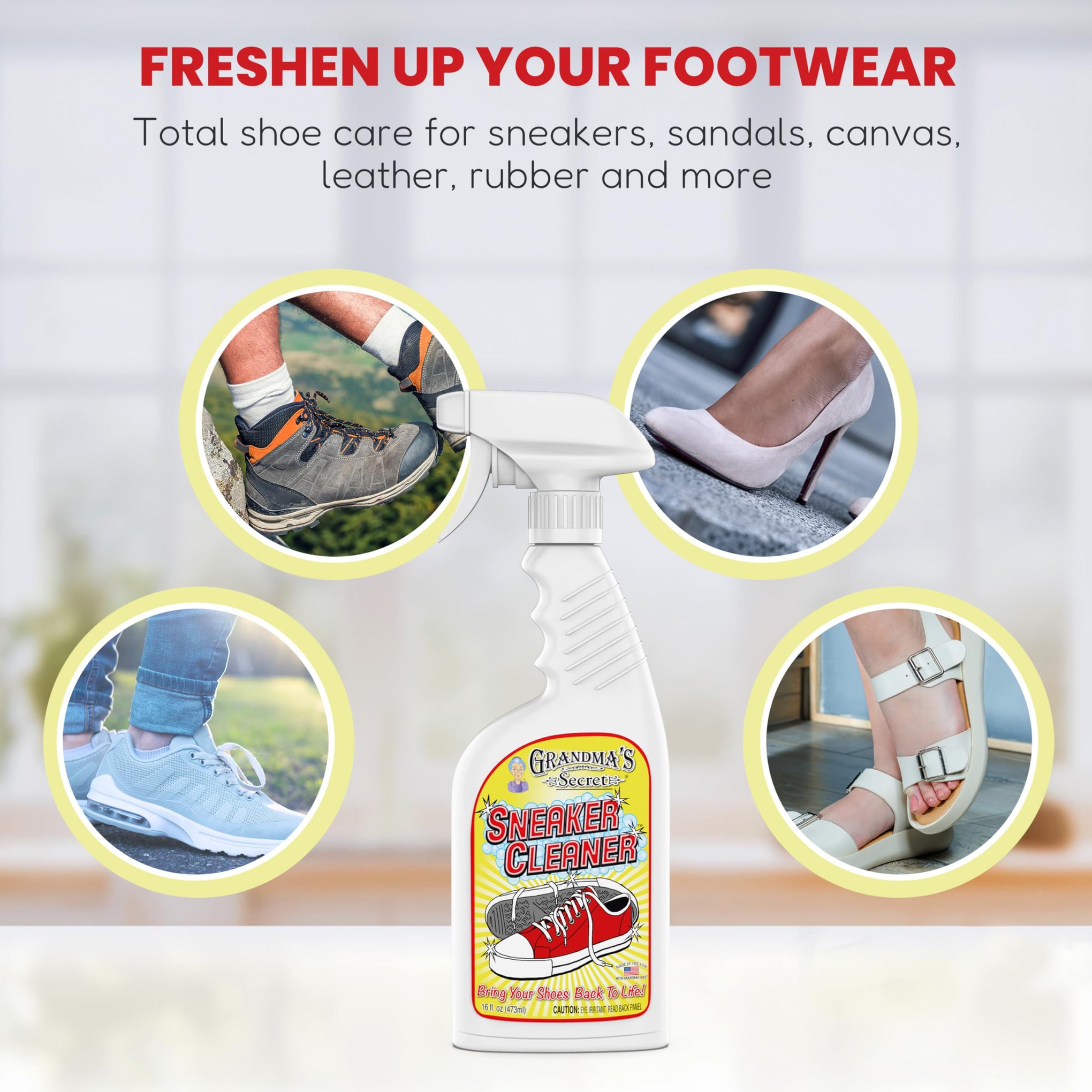 Shoe Cleaner Stain Remover Spray for Rubber (16 Fl Oz)