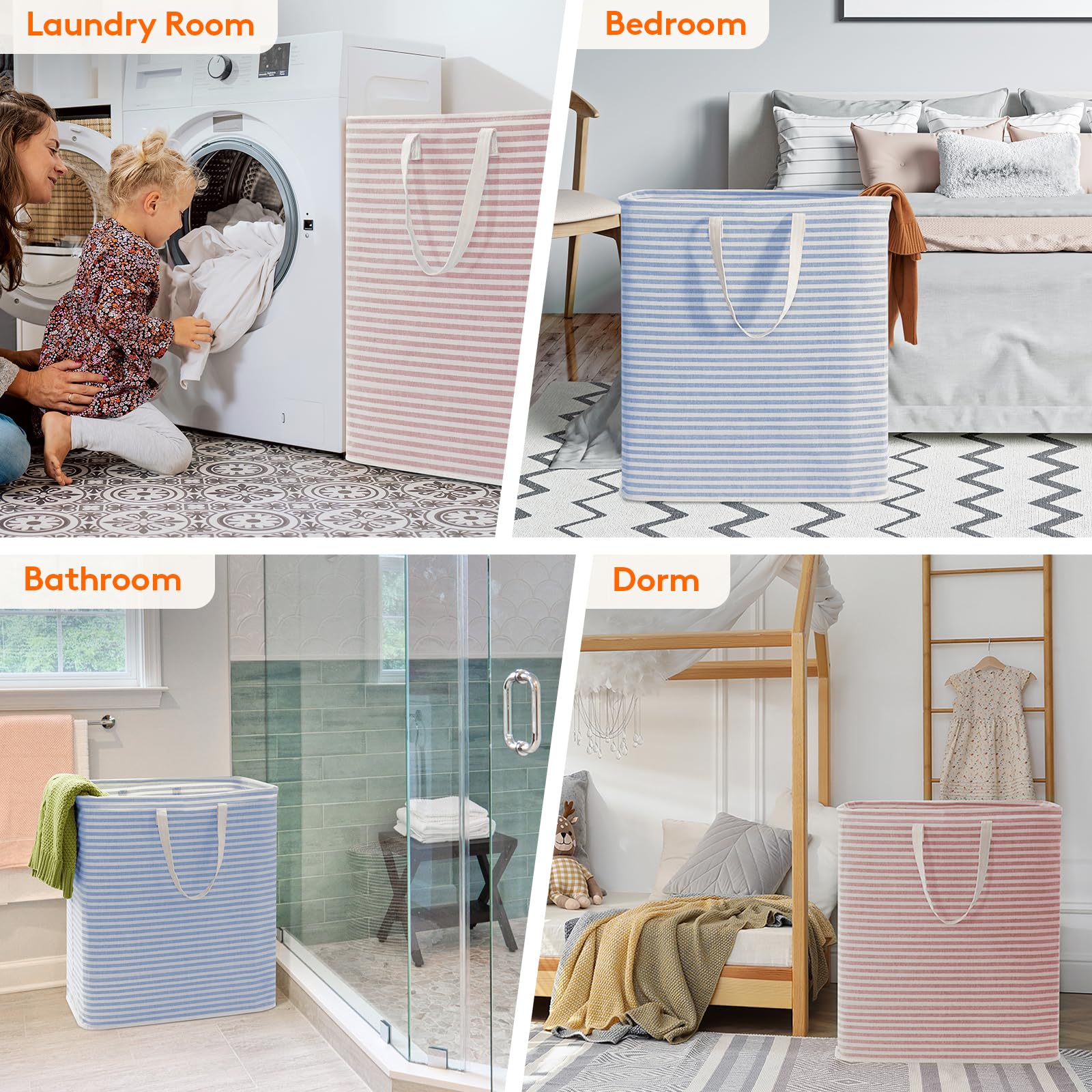 2 Pack Laundry Basket 100L Each (2 Count)