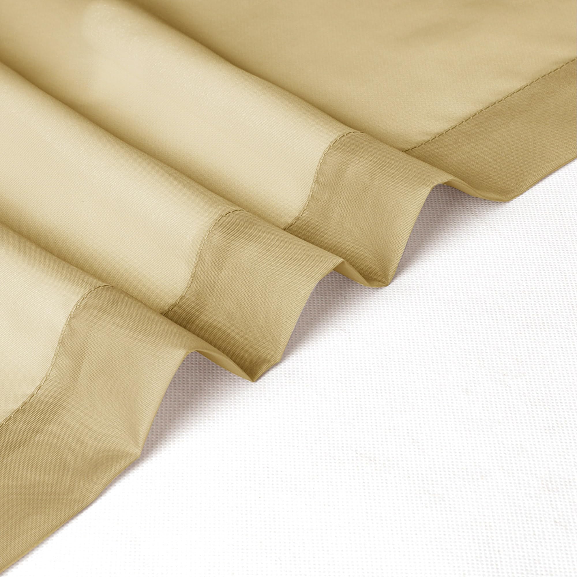 Sheer Gold Kitchen Tier Curtains 24 Inch Length Set