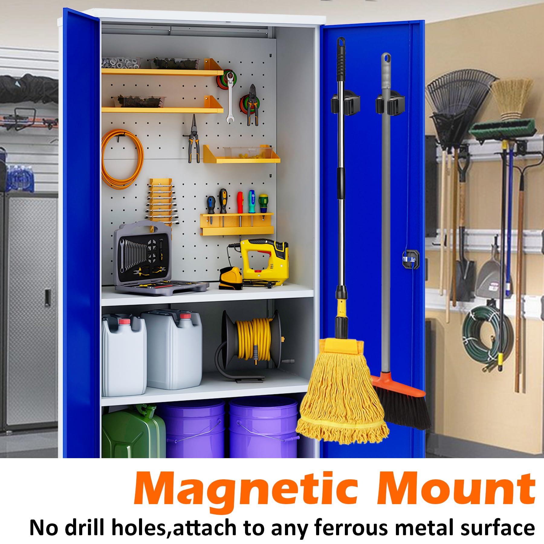 Magnetic Broom Holder (4 Count)