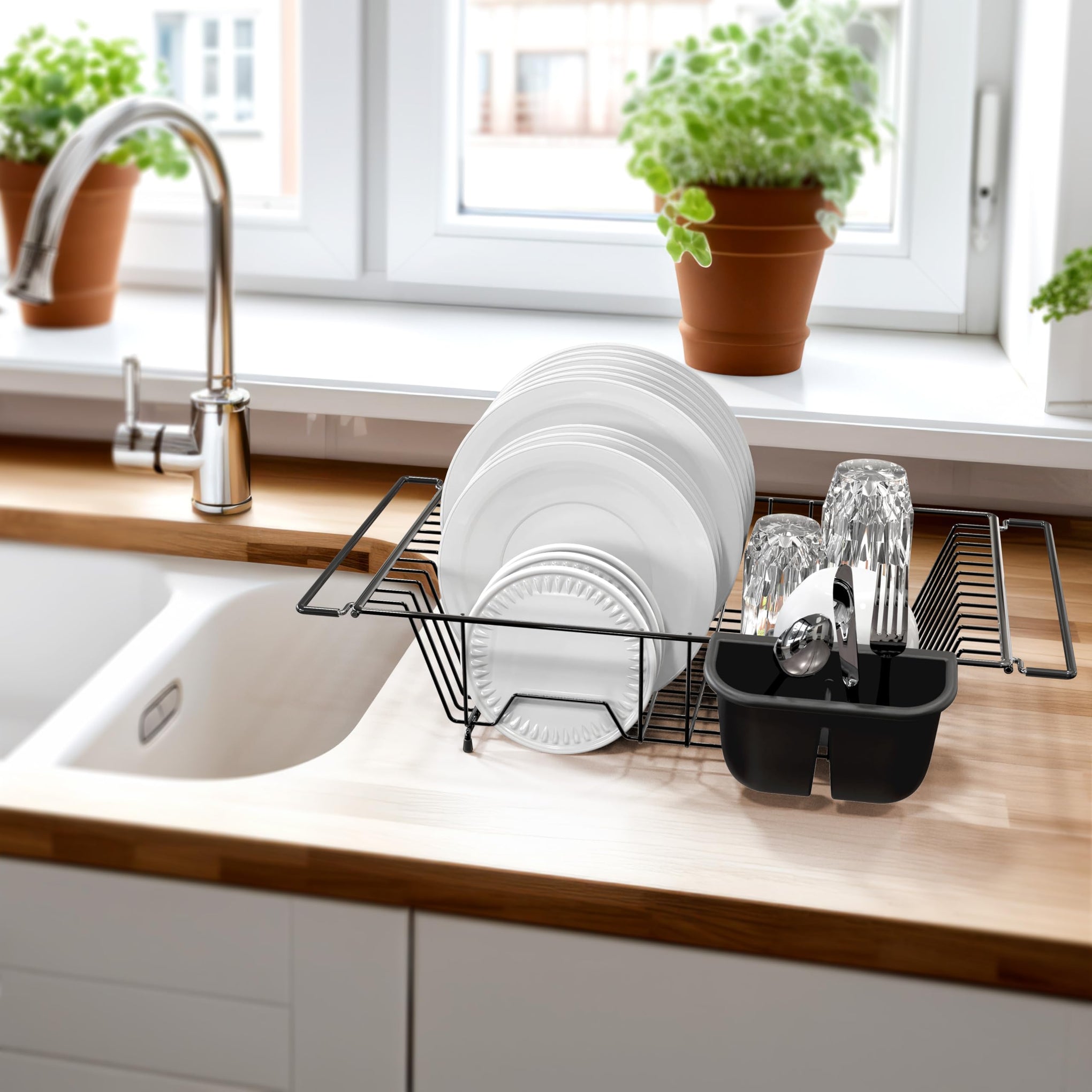 Large Stainless Over Sink Counter Dish Drainer Rack