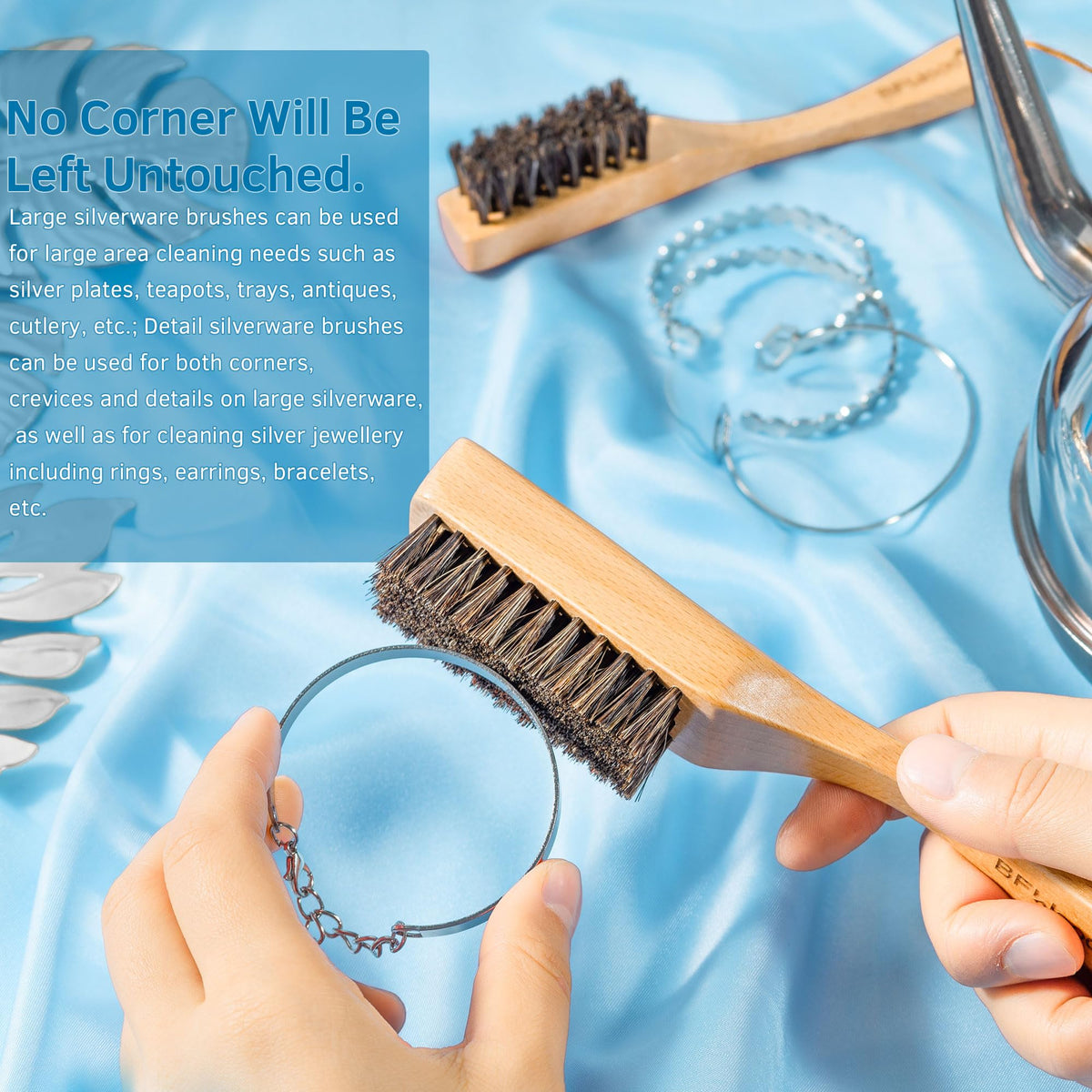 Horsehair Silver Brush (2 Count)