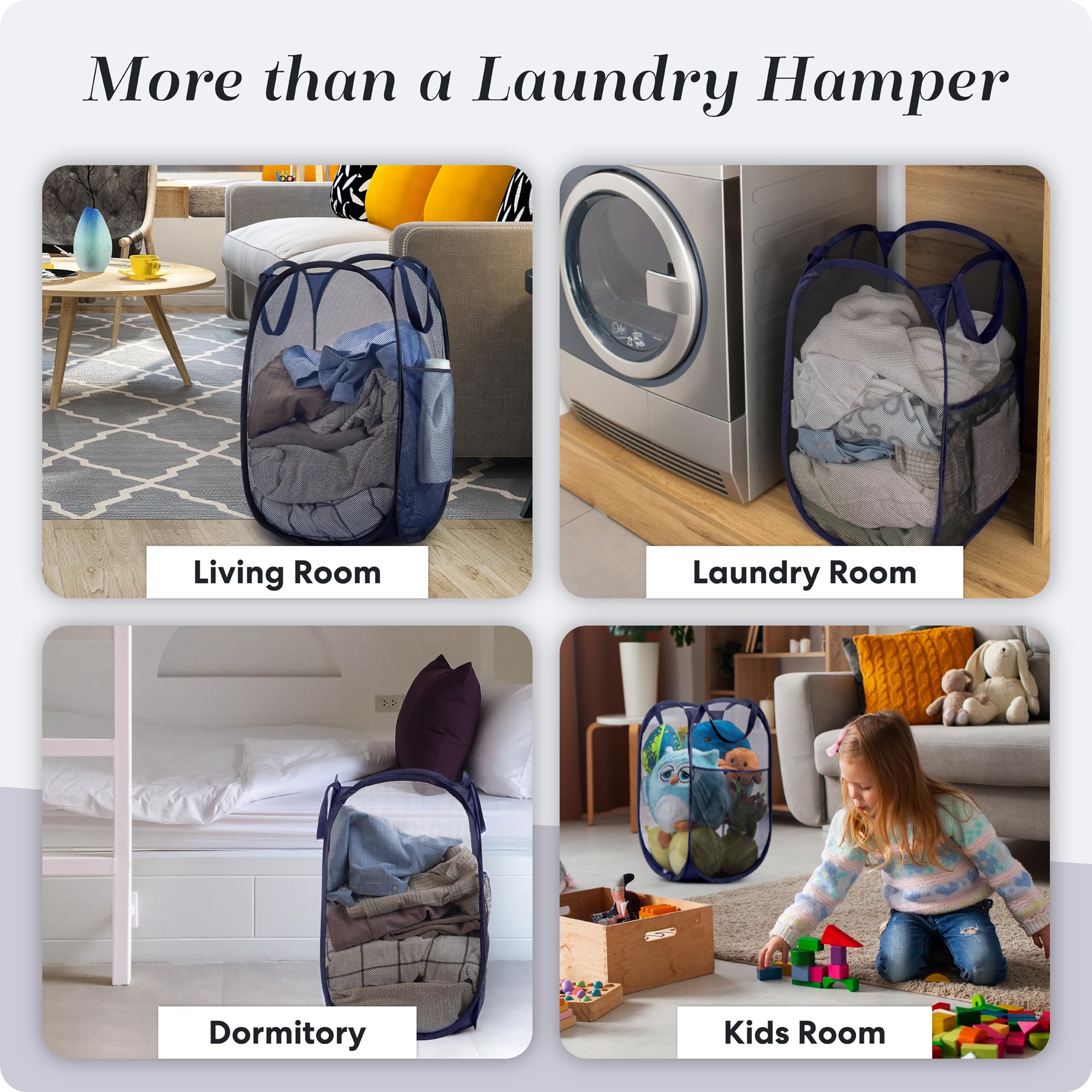 Collapsible Mesh Pop Up Laundry Hamper 2 (2 Count)