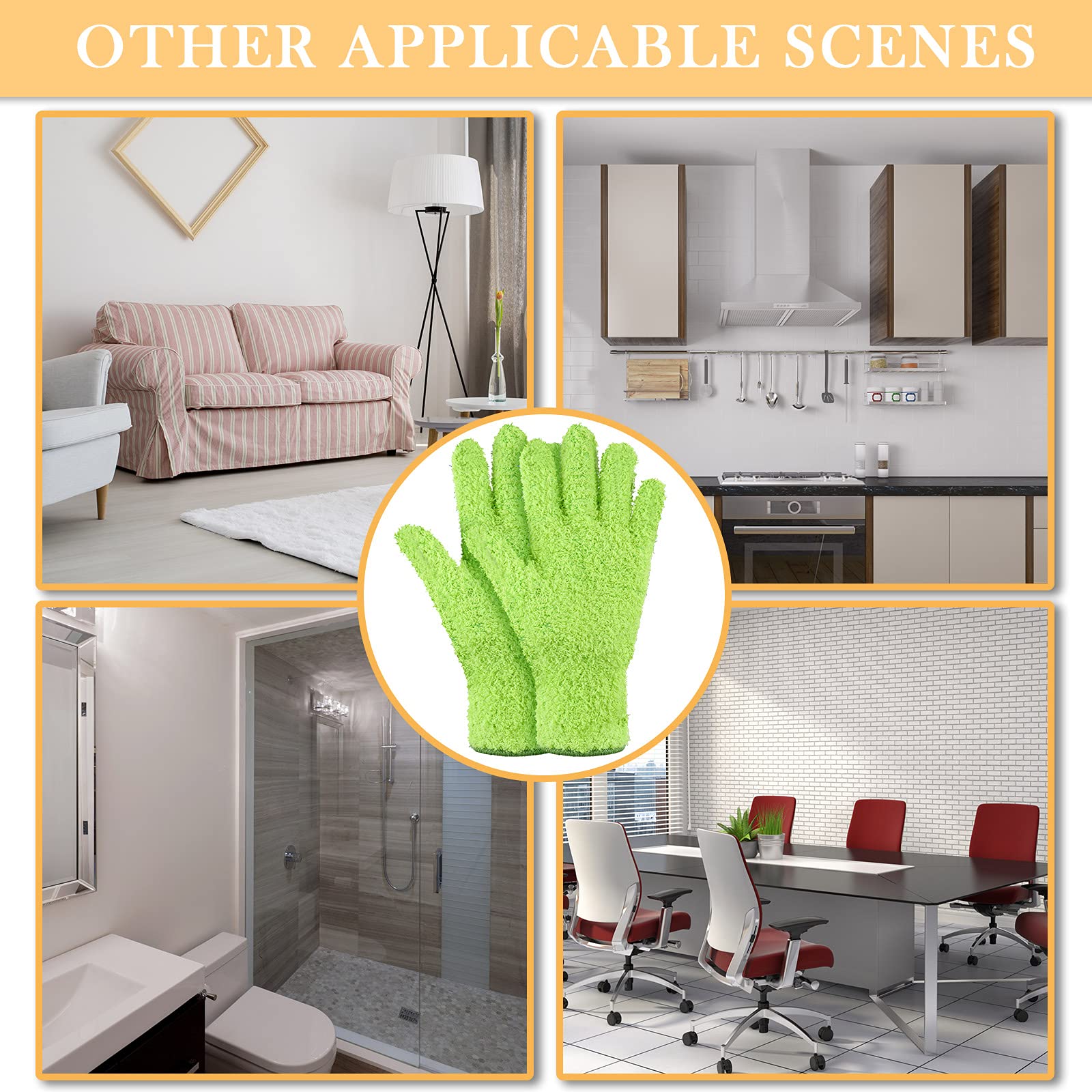 3 Pairs Microfiber Dusting Gloves for Plants Leaf