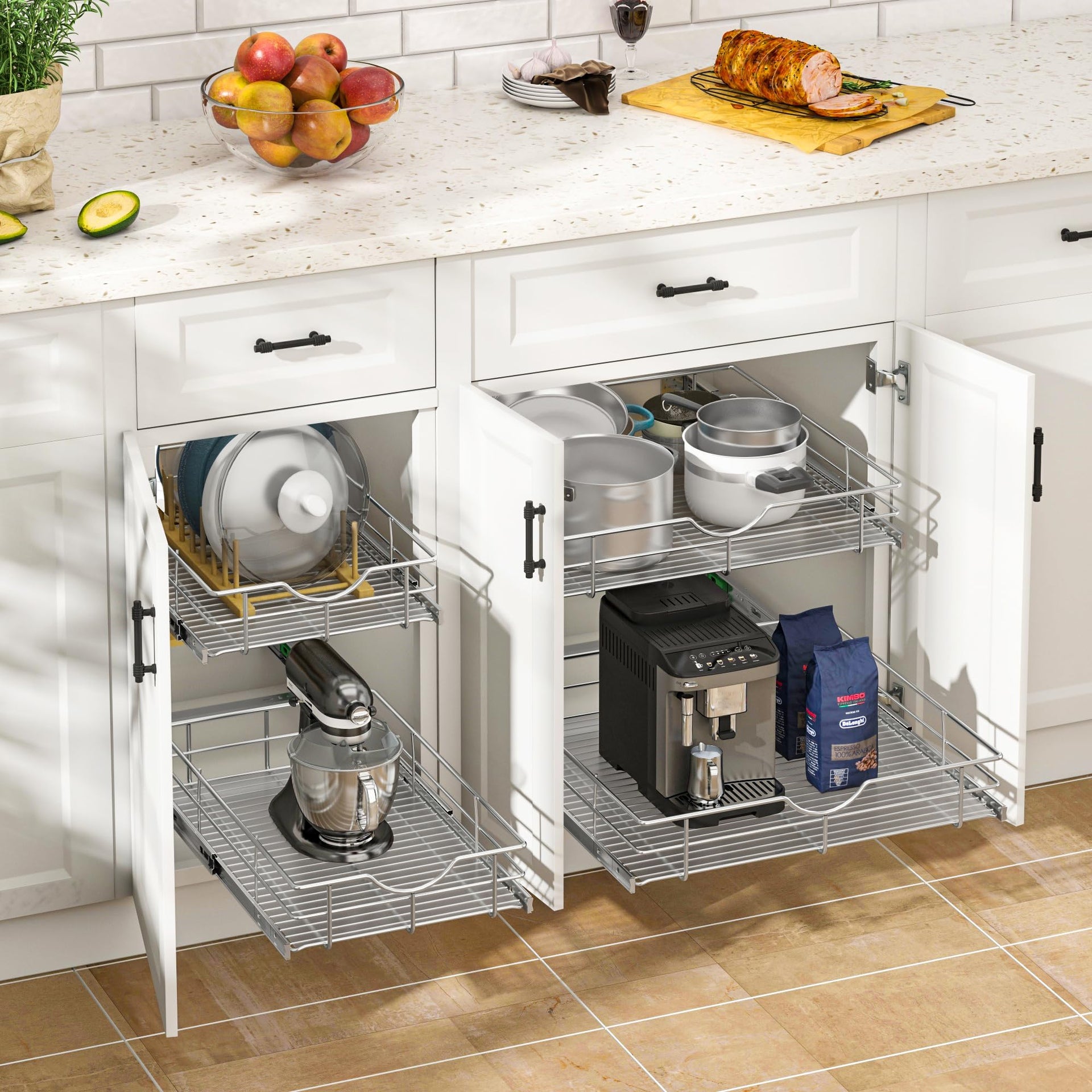 Soft Close Slide Out Cabinet Shelf