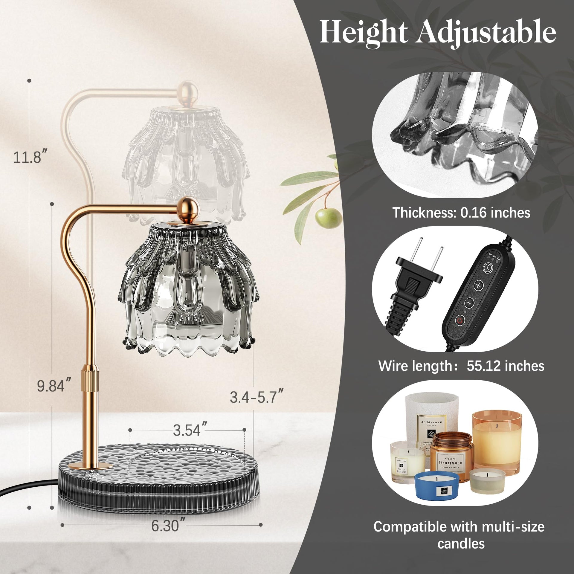 Candle Warmer Lamp with Timer Dimmer