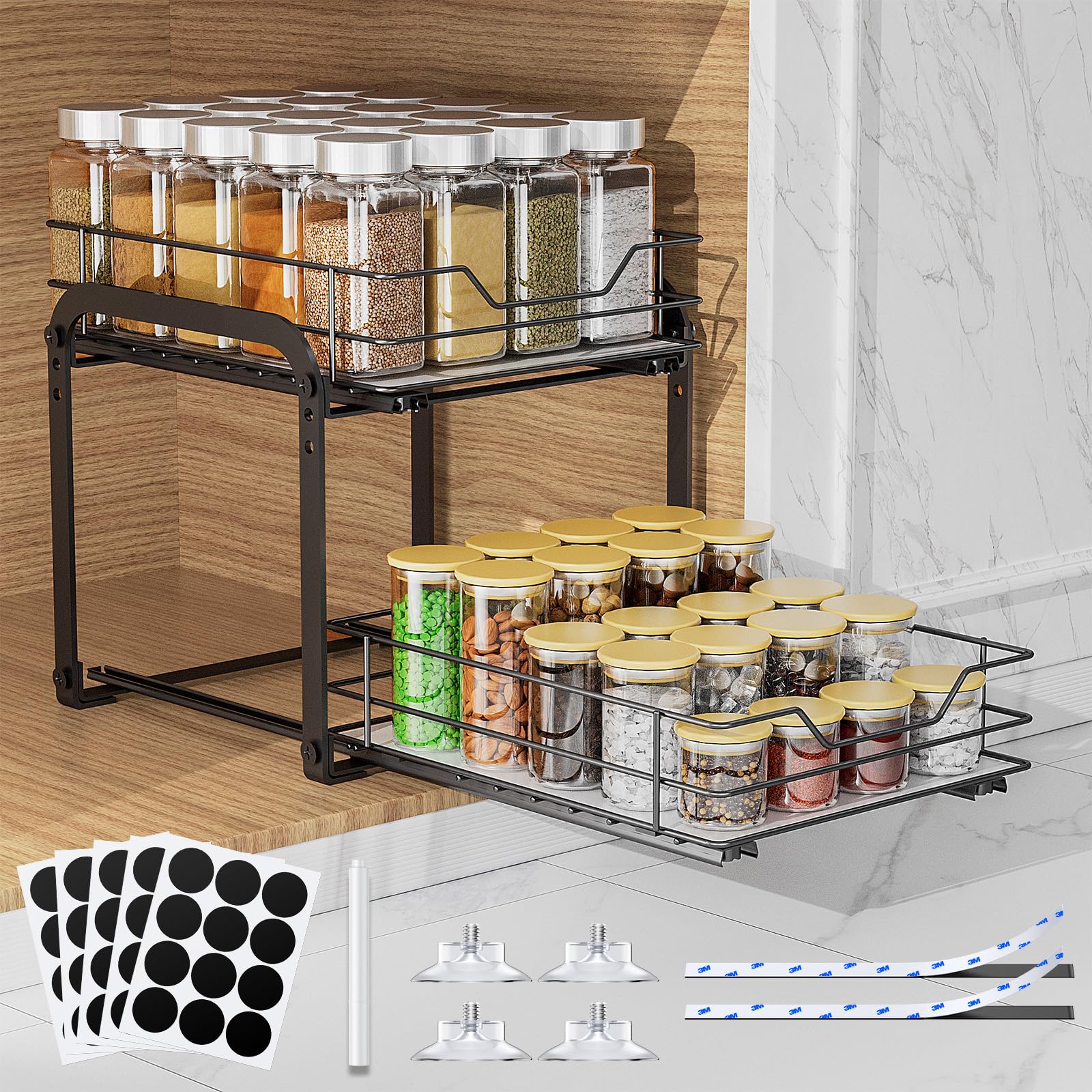 Pull Out Spice Rack Organizer for Cabinet