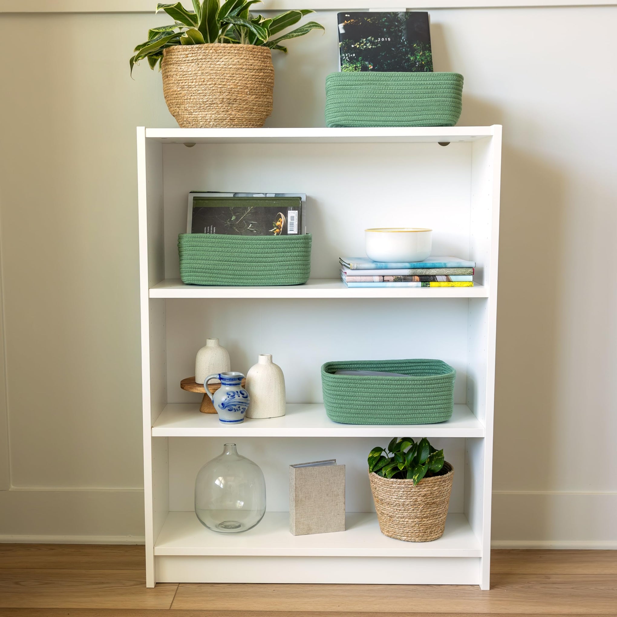 11.8"x8"x4.5” Rectangle Storage Baskets for Shelves 3 Pack (3 Count)
