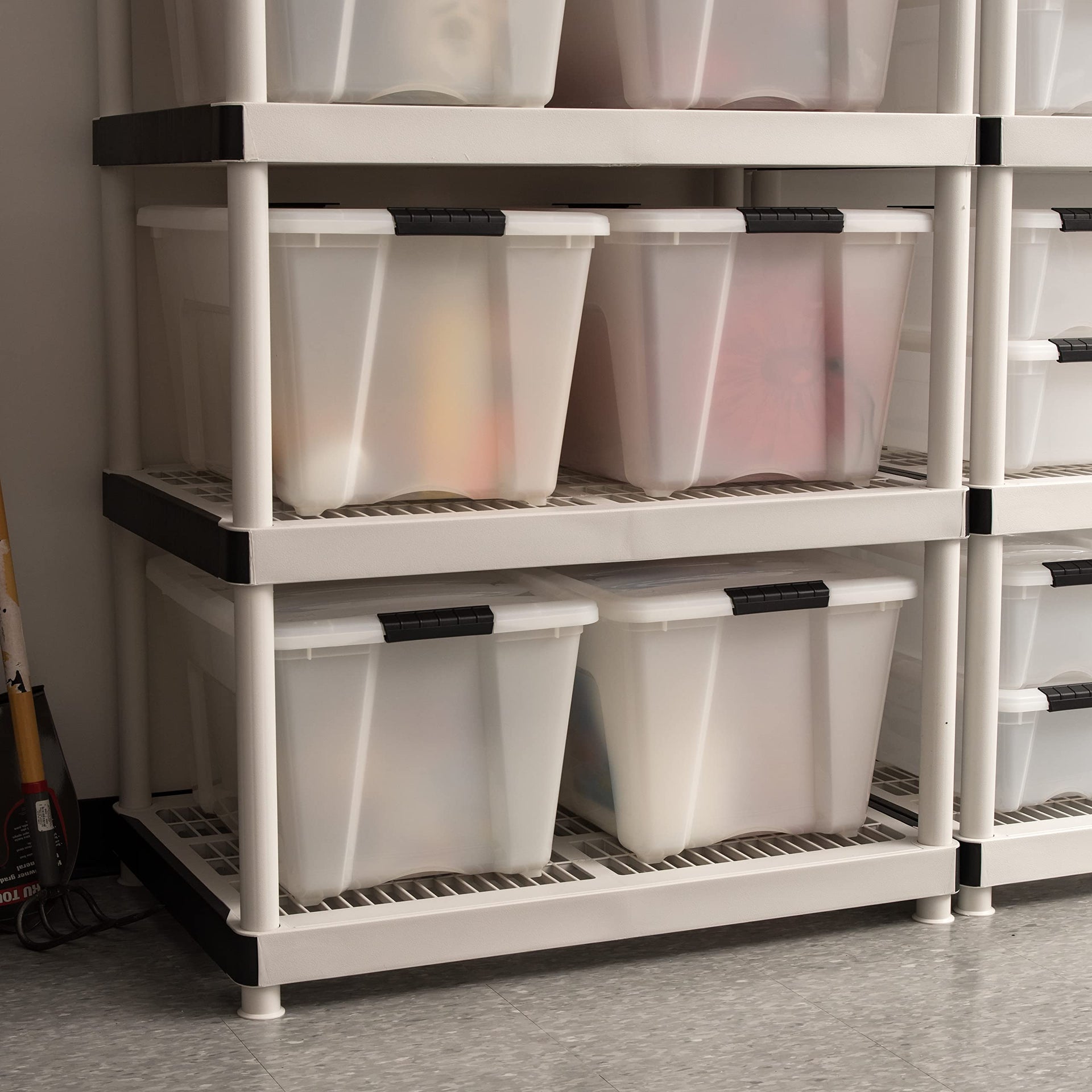 4 Pack 54 Quart Storage Bins with Lids (4 Count)