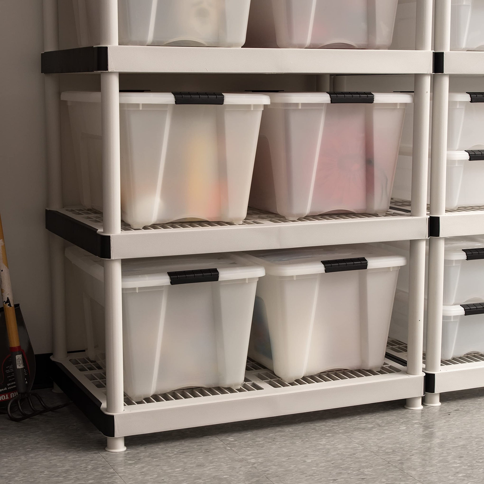 4 Pack 54 Quart Storage Bins with Lids (4 Count)