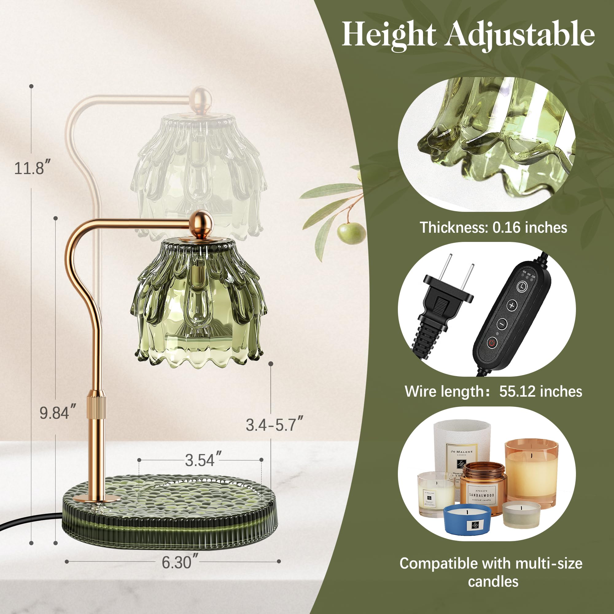 Candle Warmer Lamp with Timer Dimmer