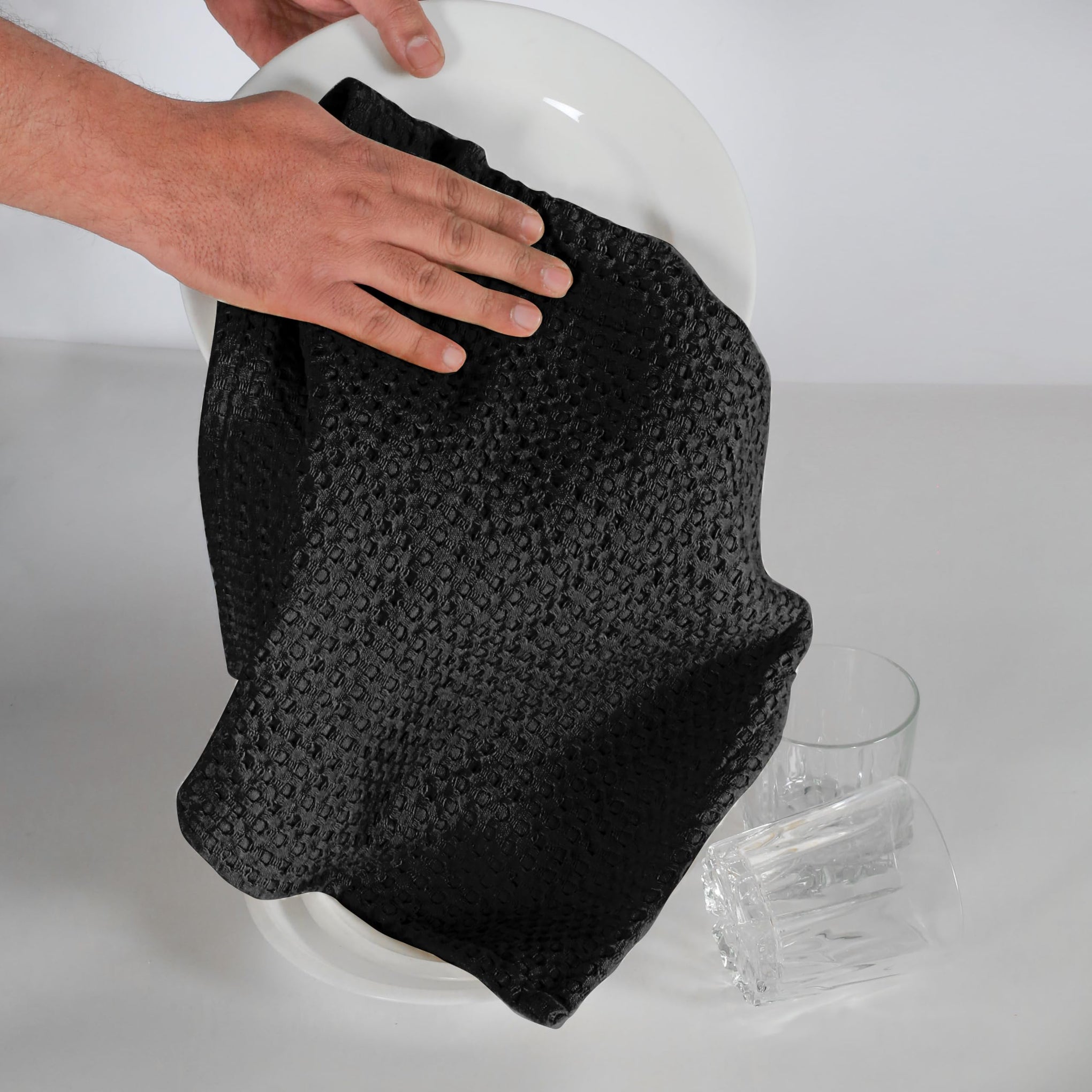 Set of 4 Premium Waffle Dish Towels 16x26 inches